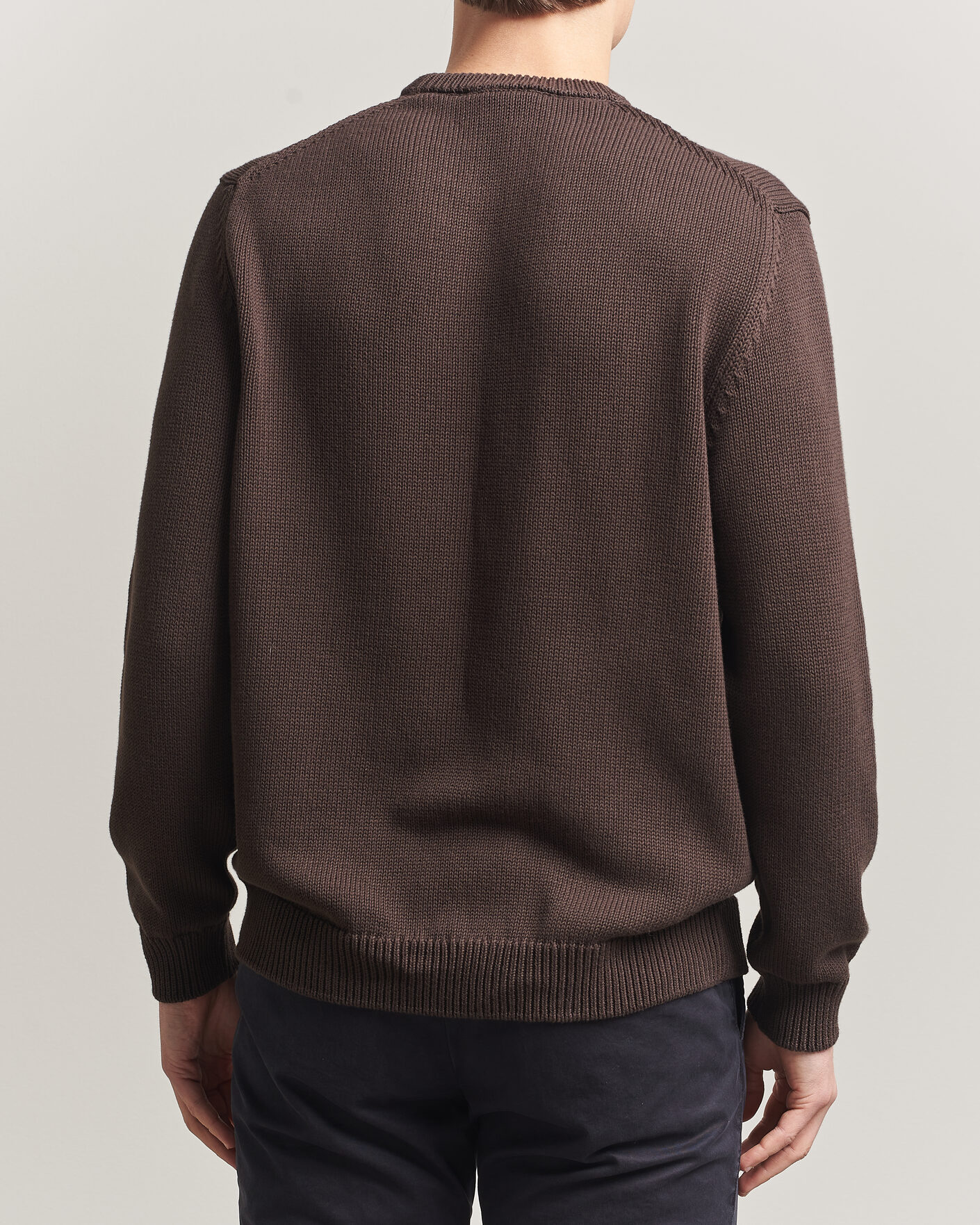 Herre | Gensere | Zanone | Soft Cotton Crew Neck Sweater Chocolate