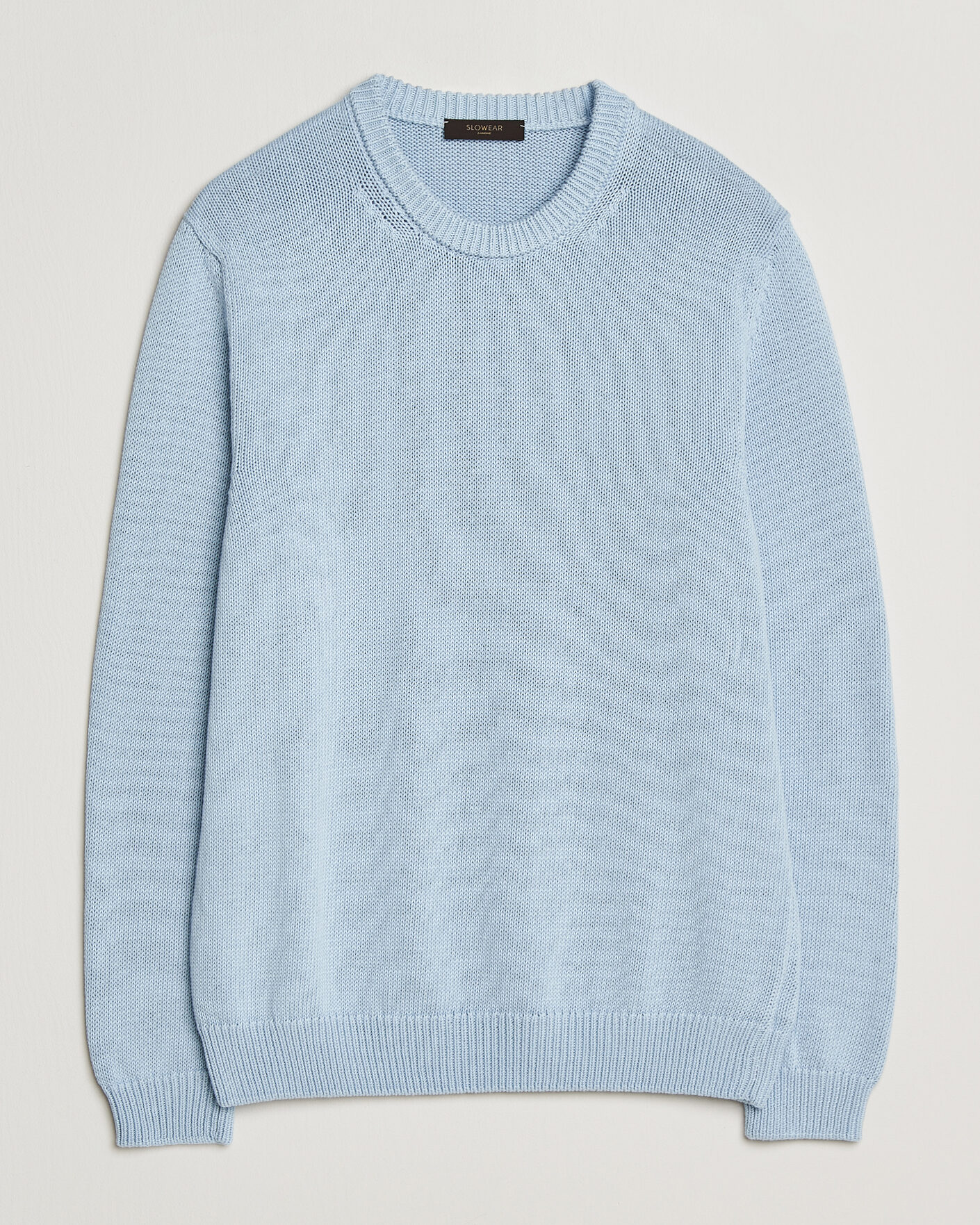 Herre | Gensere | Zanone | Soft Cotton Crew Neck Sweater Sky Blue