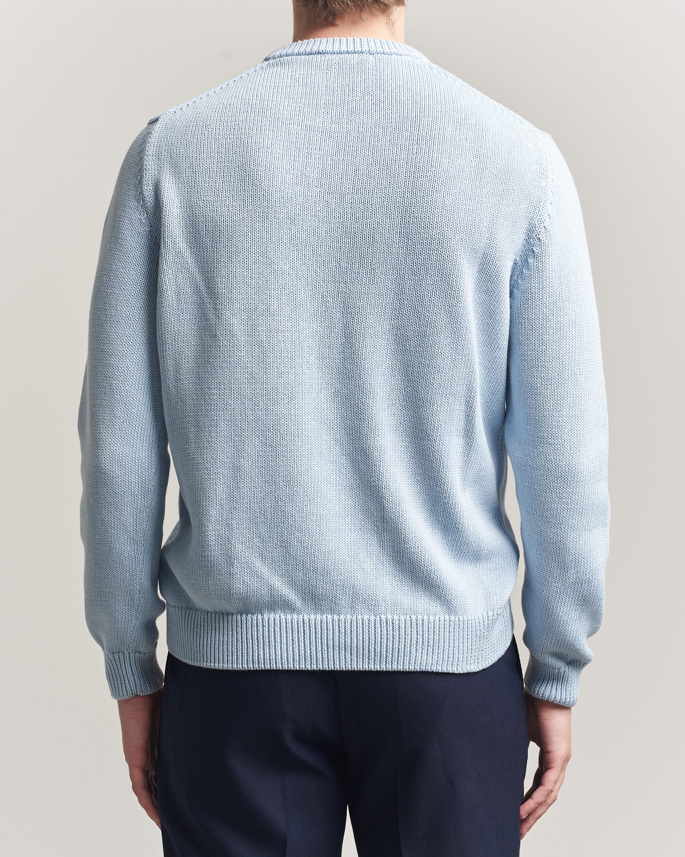 Herre | Gensere | Zanone | Soft Cotton Crew Neck Sweater Sky Blue