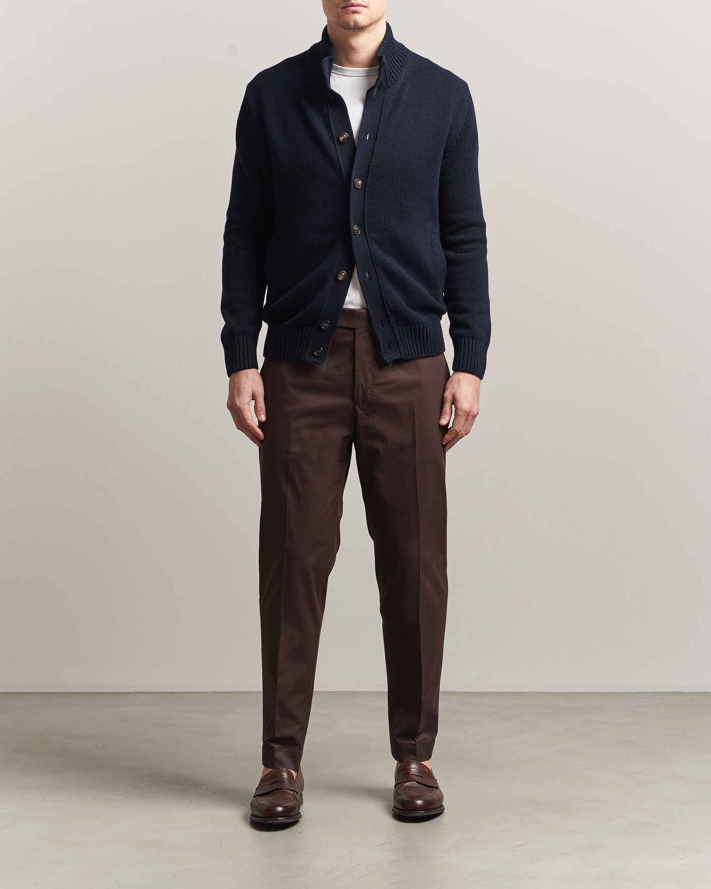 Herre | Gensere | Zanone | Soft Cotton Chioto Cardigan Navy
