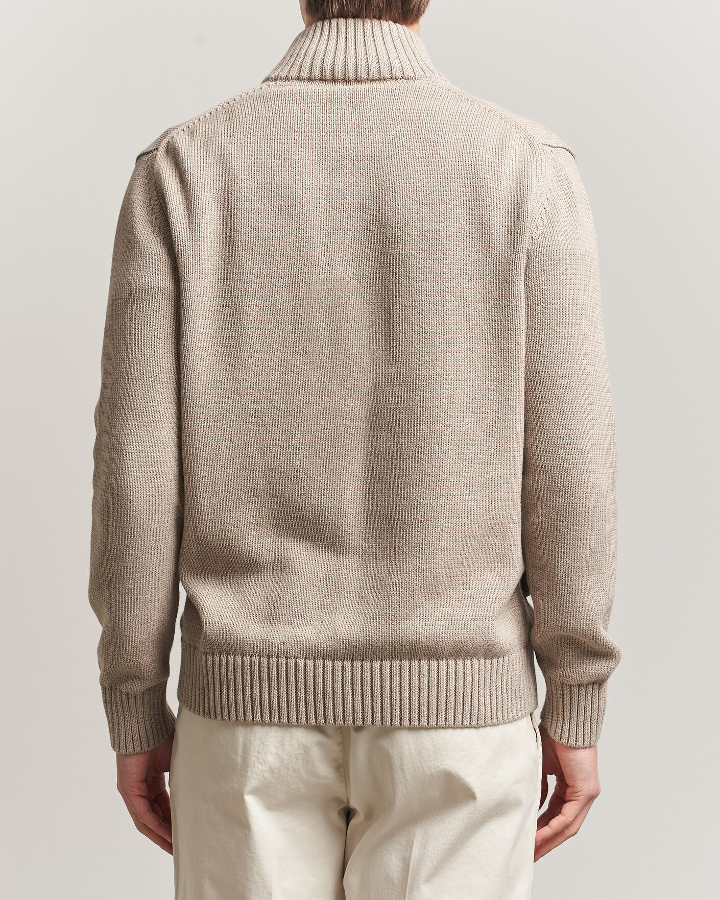 Herre | Gensere | Zanone | Soft Cotton Chioto Cardigan Taupe