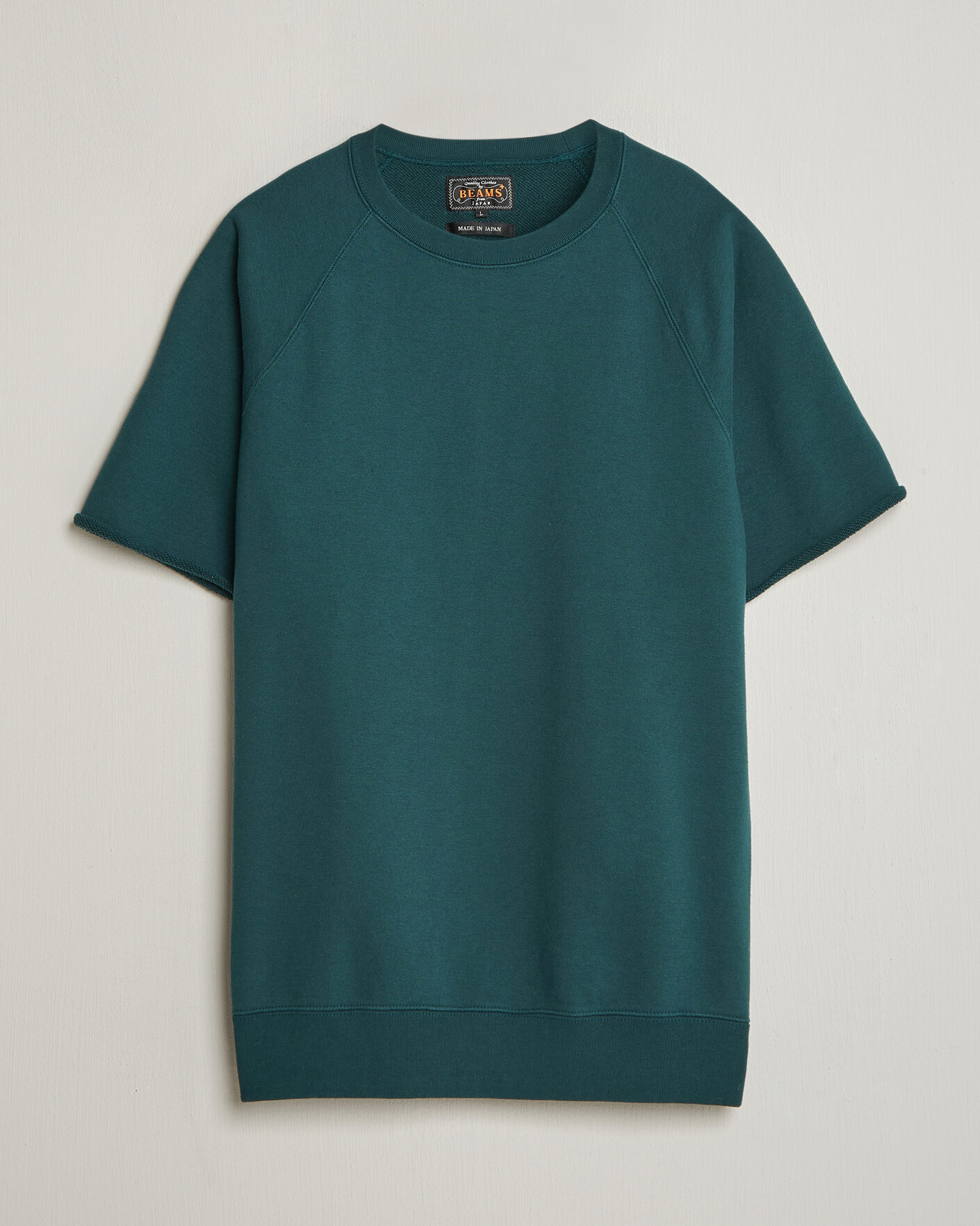 Herre | T-Shirts | BEAMS PLUS | Short Sleeve Cut Off Sweat Dark Green