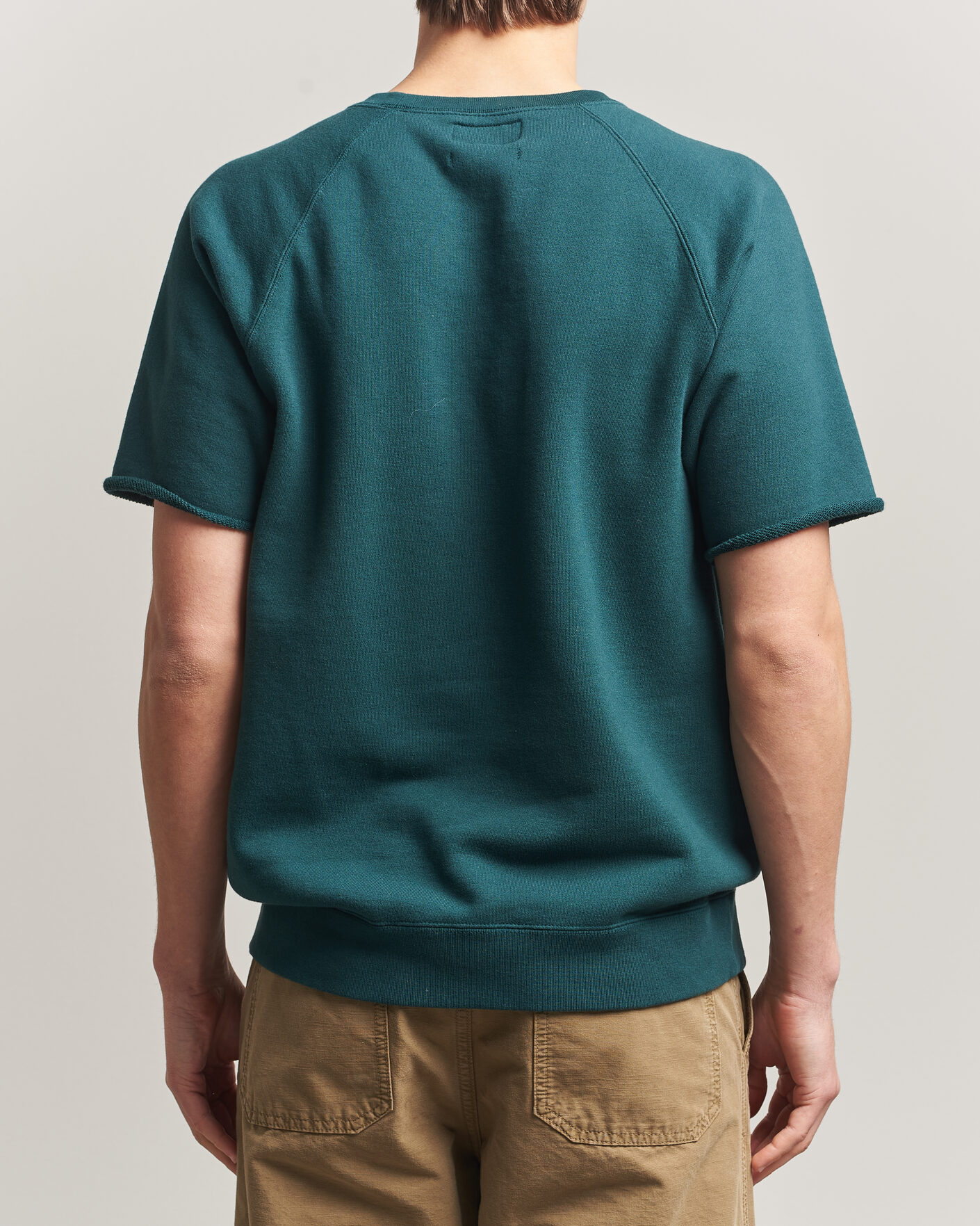 Herre | T-Shirts | BEAMS PLUS | Short Sleeve Cut Off Sweat Dark Green