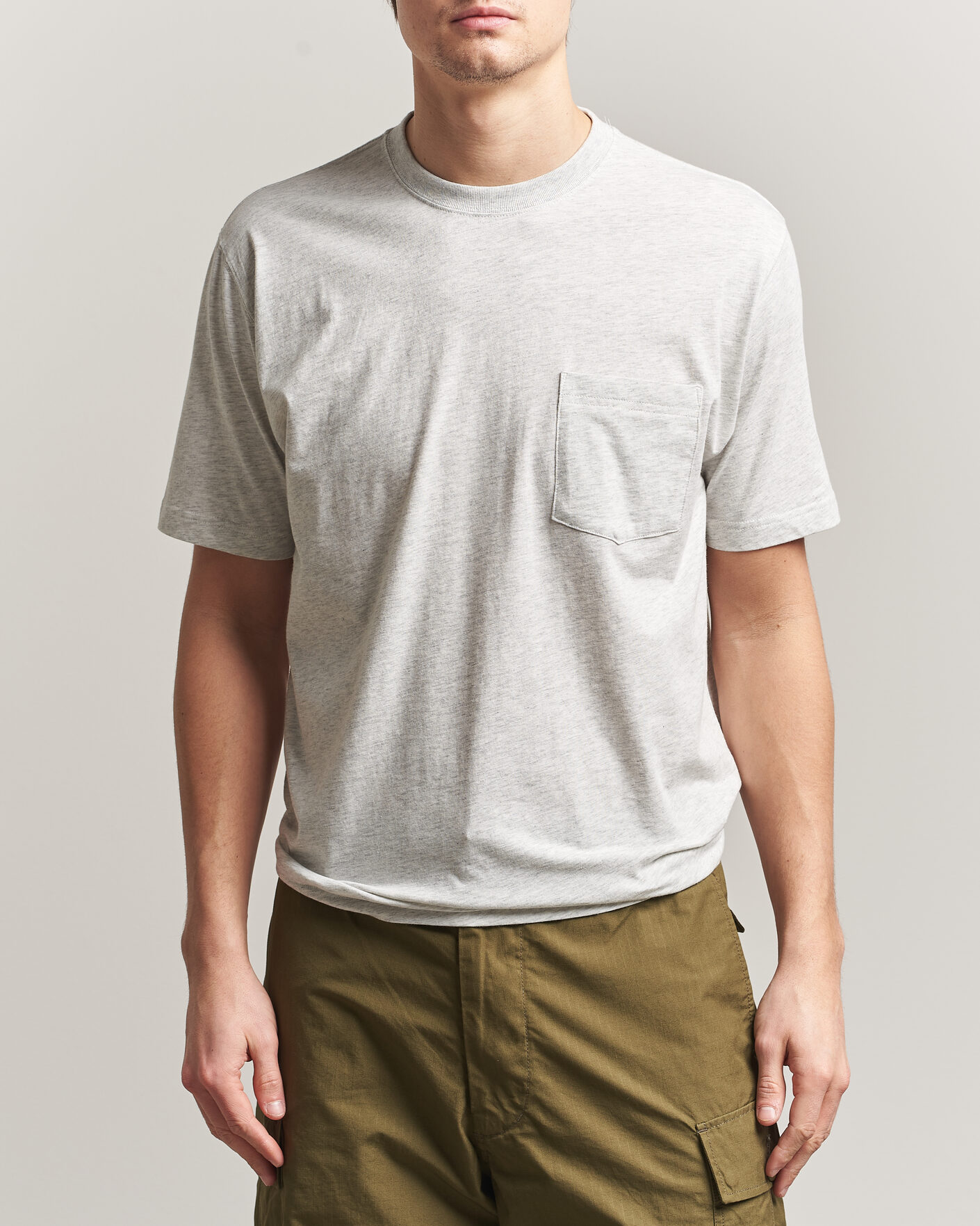 Herre | T-Shirts | BEAMS PLUS | Pocket Tee Ash Grey