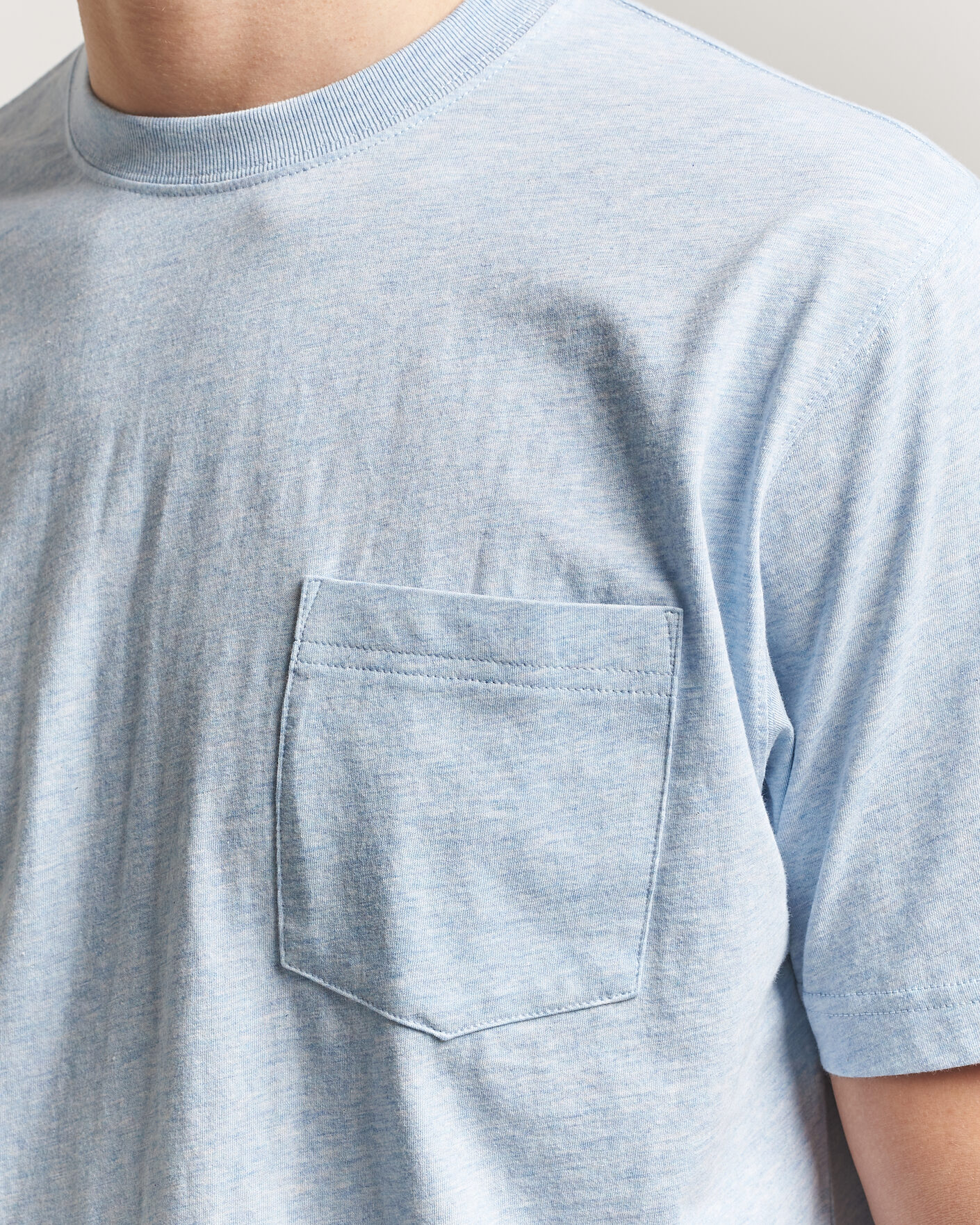Herre | T-Shirts | BEAMS PLUS | Pocket Tee Sax Blue