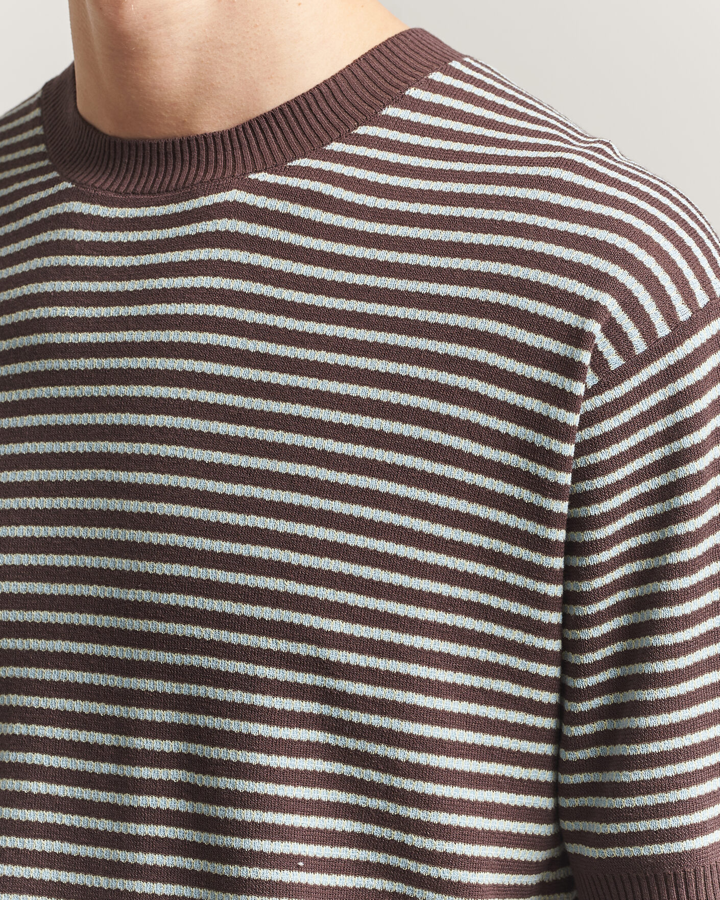 Herre | T-Shirts | BEAMS PLUS | Jacquard Knit T-Shirt Brown