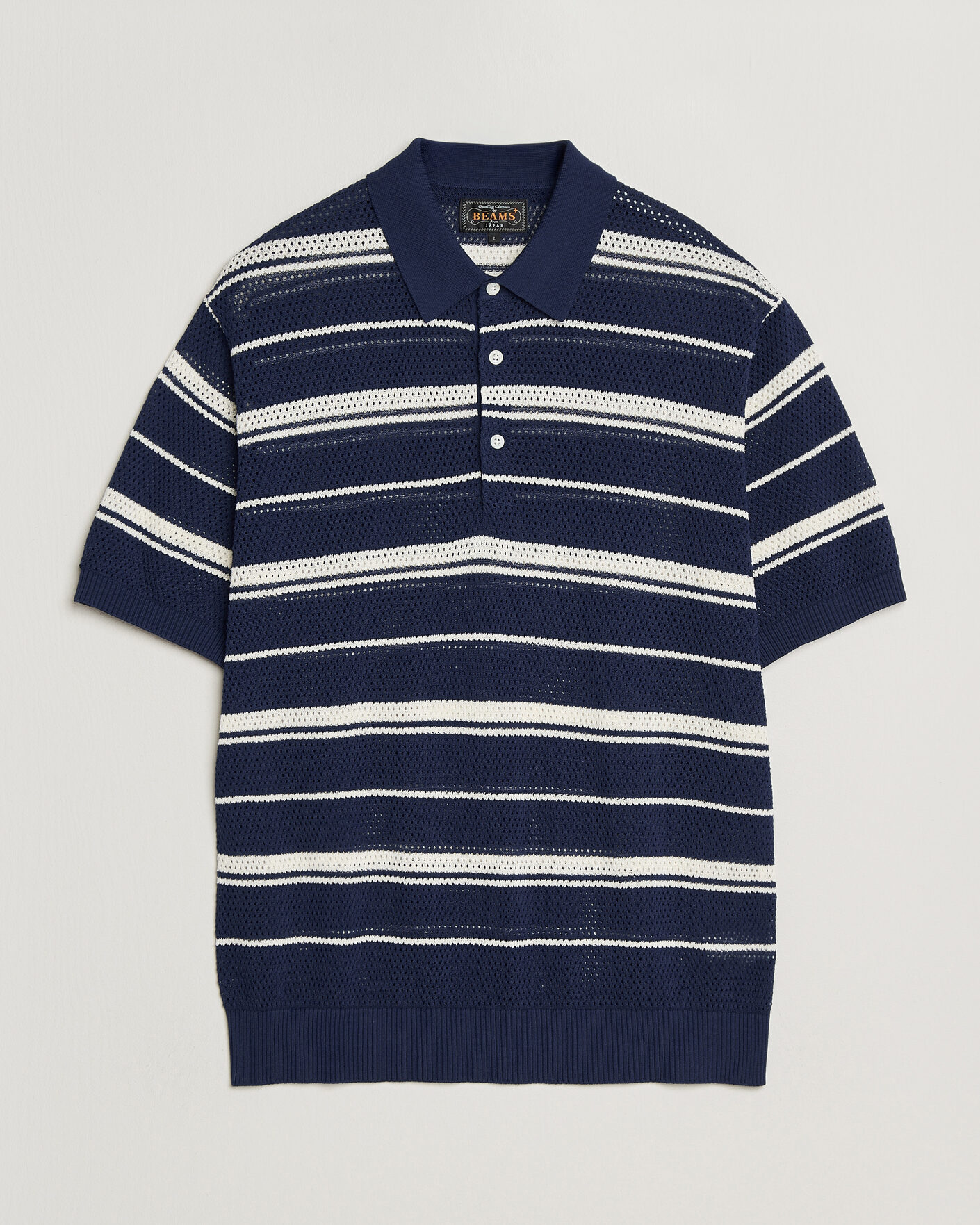 Herre | Pikéer | BEAMS PLUS | Short Sleeve Mesh Knit Polo Navy