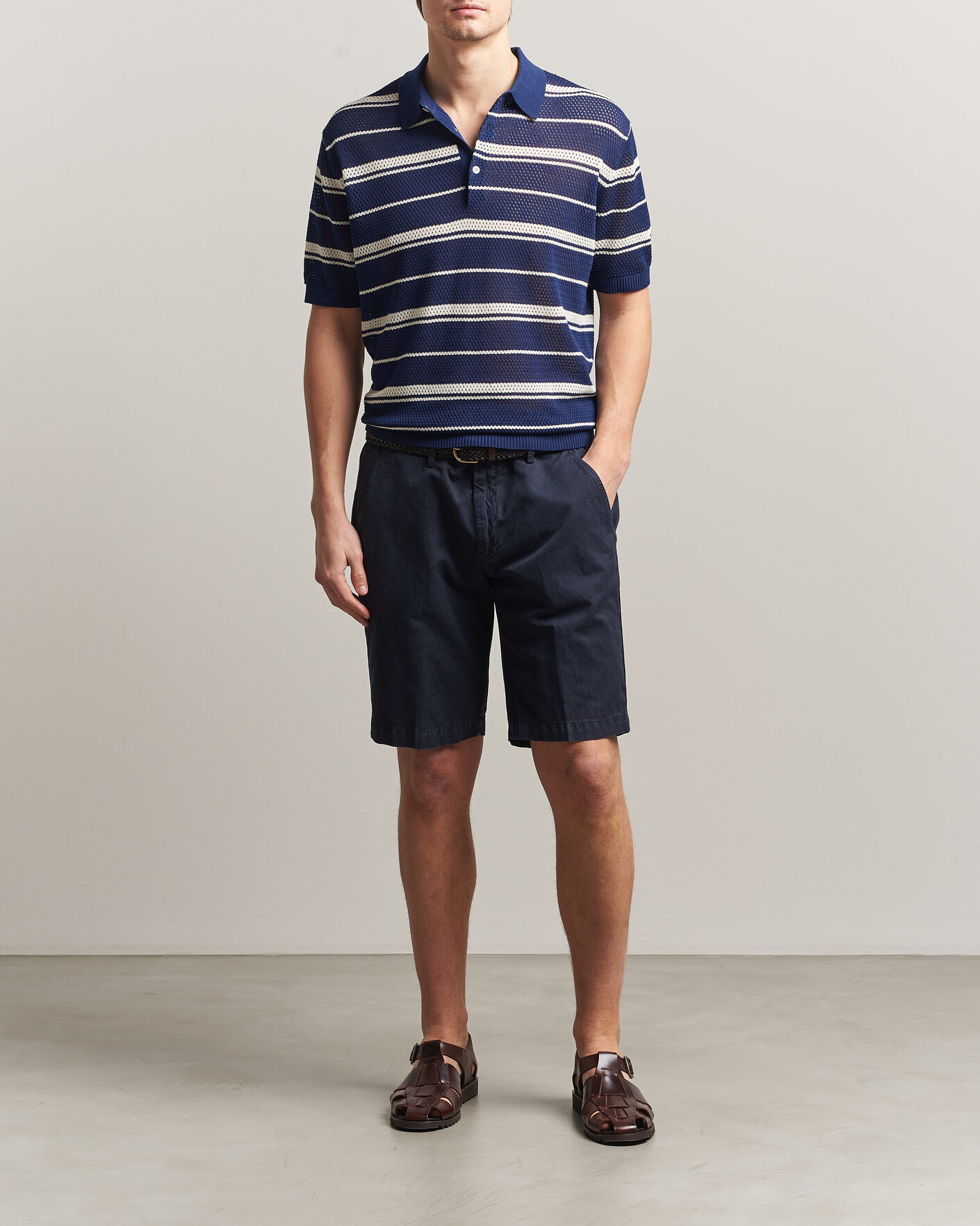 Herre | Pikéer | BEAMS PLUS | Short Sleeve Mesh Knit Polo Navy