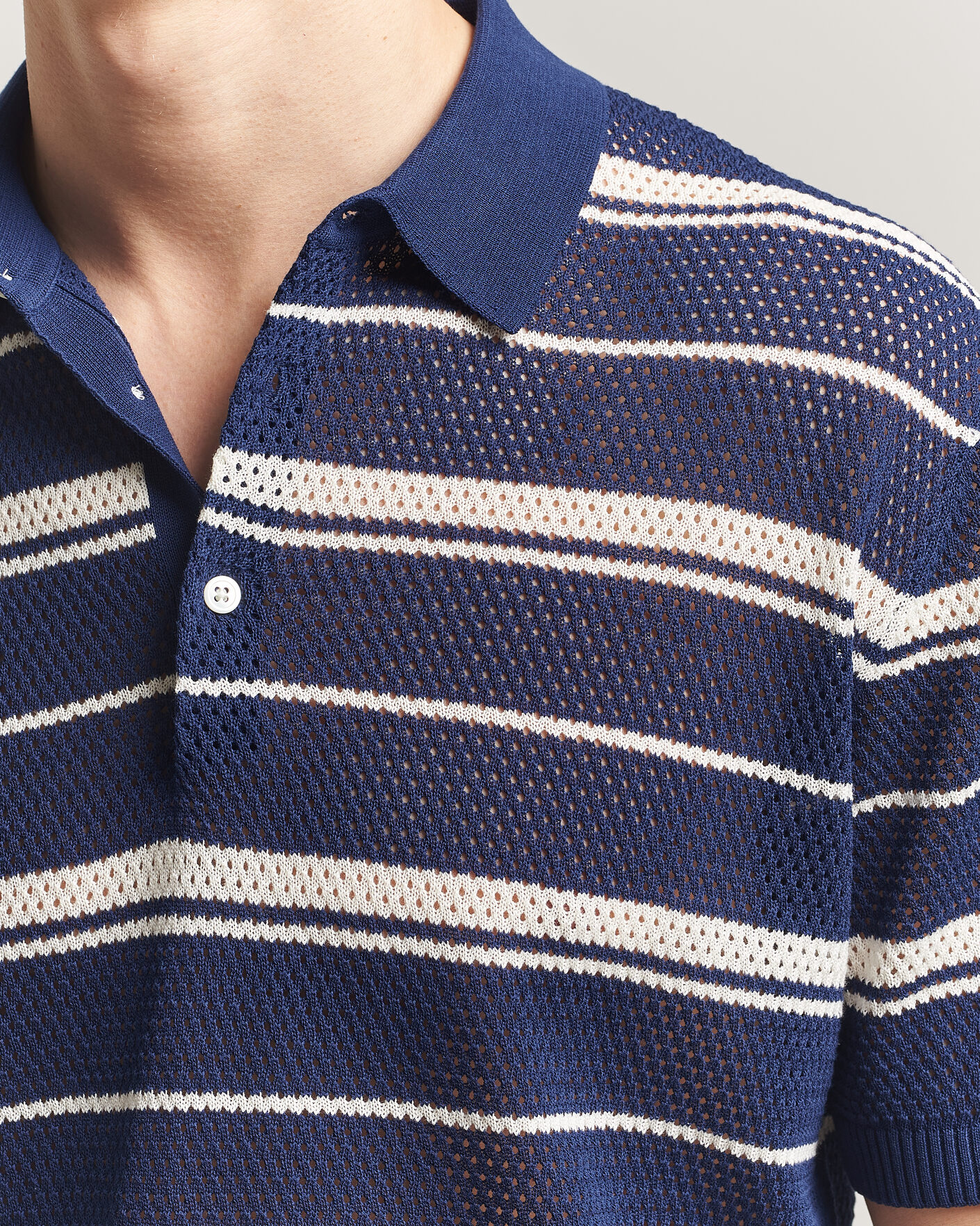 Herre | Pikéer | BEAMS PLUS | Short Sleeve Mesh Knit Polo Navy