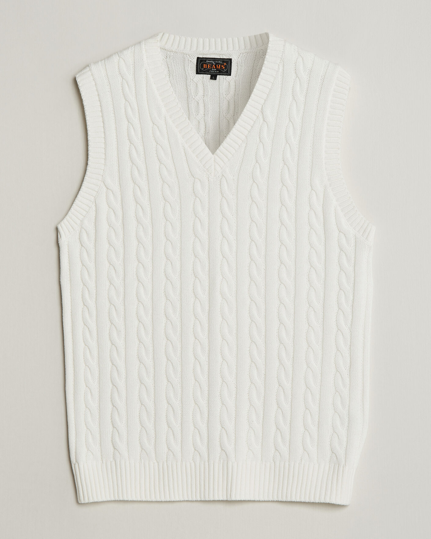 Herre | Gensere | BEAMS PLUS | Cable Knit Vest White