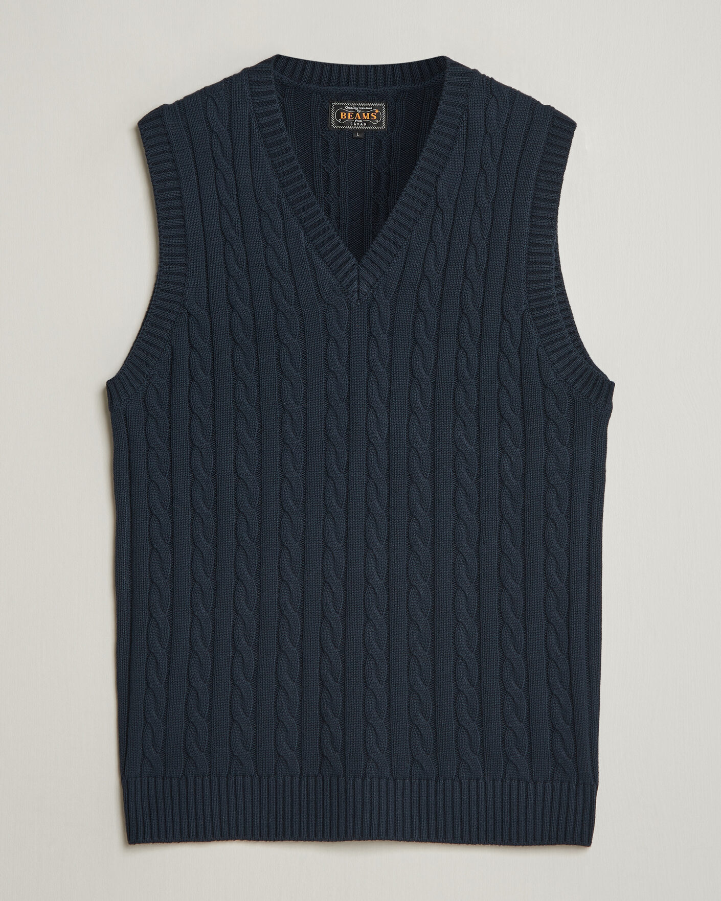 Herre | Gensere | BEAMS PLUS | Cable Knit Vest Navy