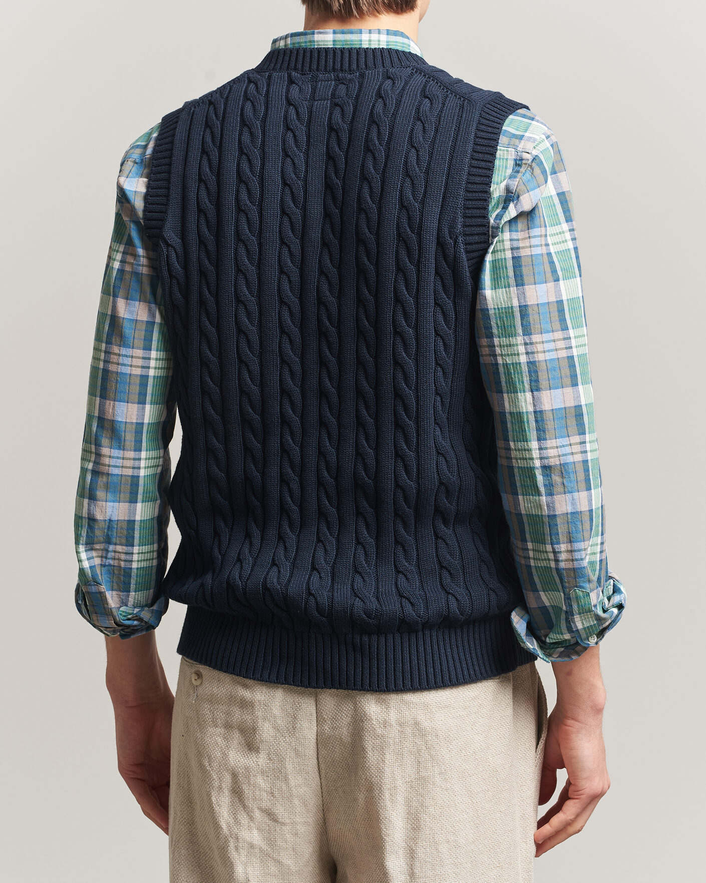 Herre | Gensere | BEAMS PLUS | Cable Knit Vest Navy