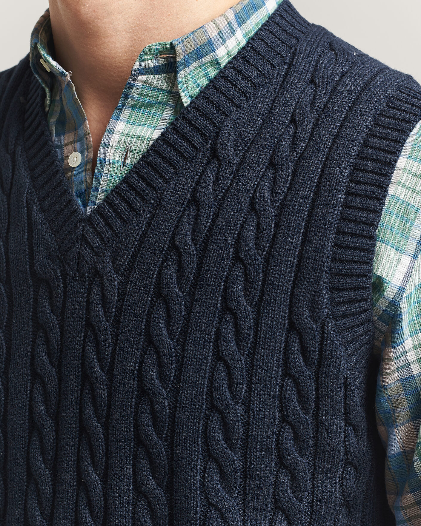 Herre | Gensere | BEAMS PLUS | Cable Knit Vest Navy