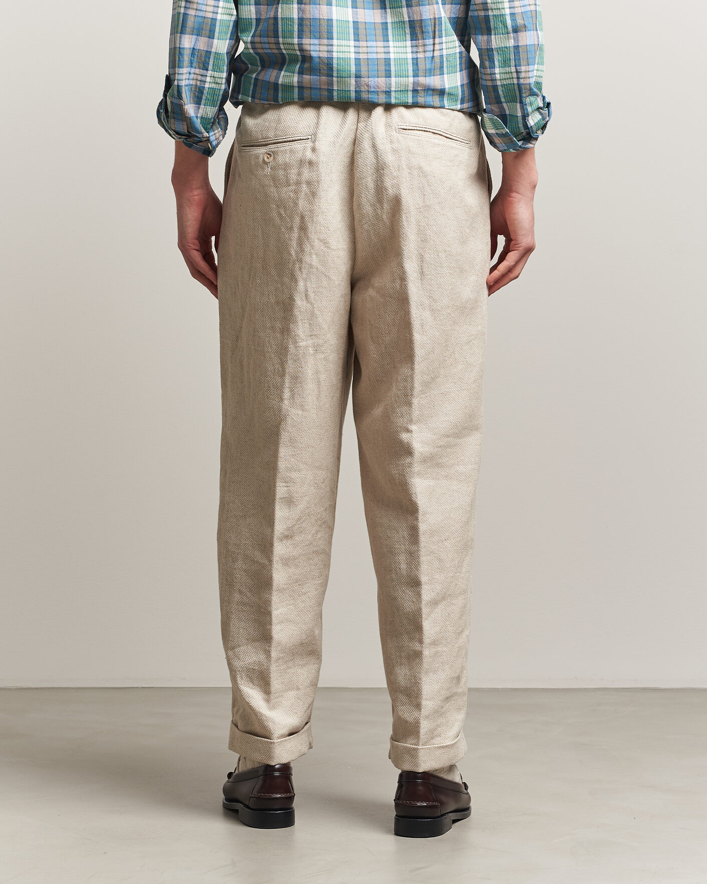 Herre | Bukser | BEAMS PLUS | Cotton/Linen Pleated Trousers Off White