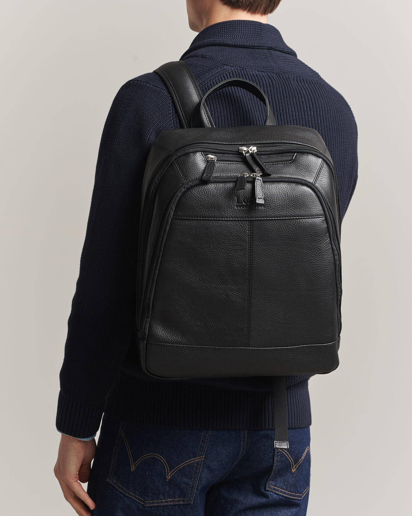 Herre | Vesker | Loake Shoemakers | Waterloo Grained Leather Backpack Black