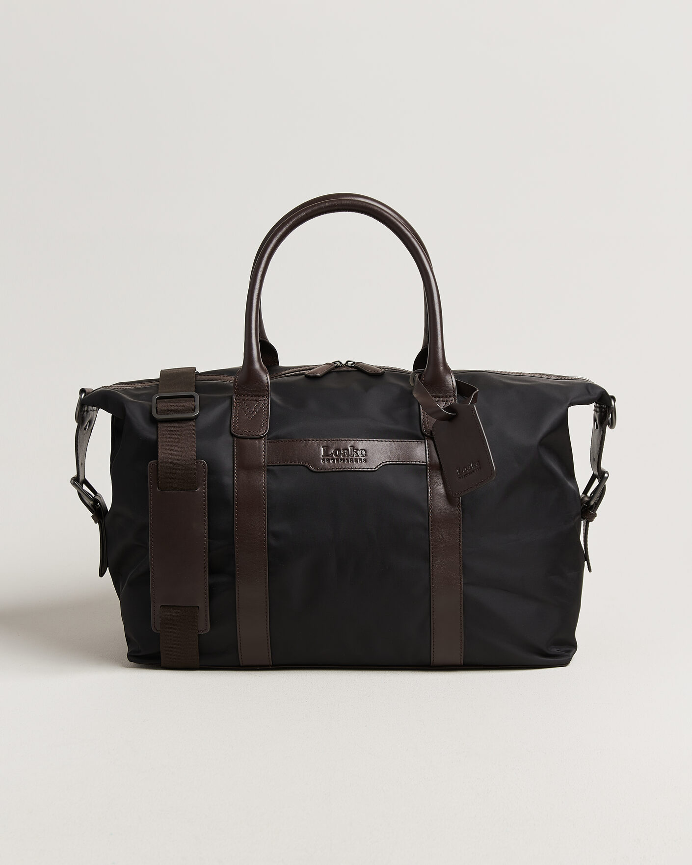 Herre | Vesker | Loake Shoemakers | Gower Nylon/Leather Holdall Black