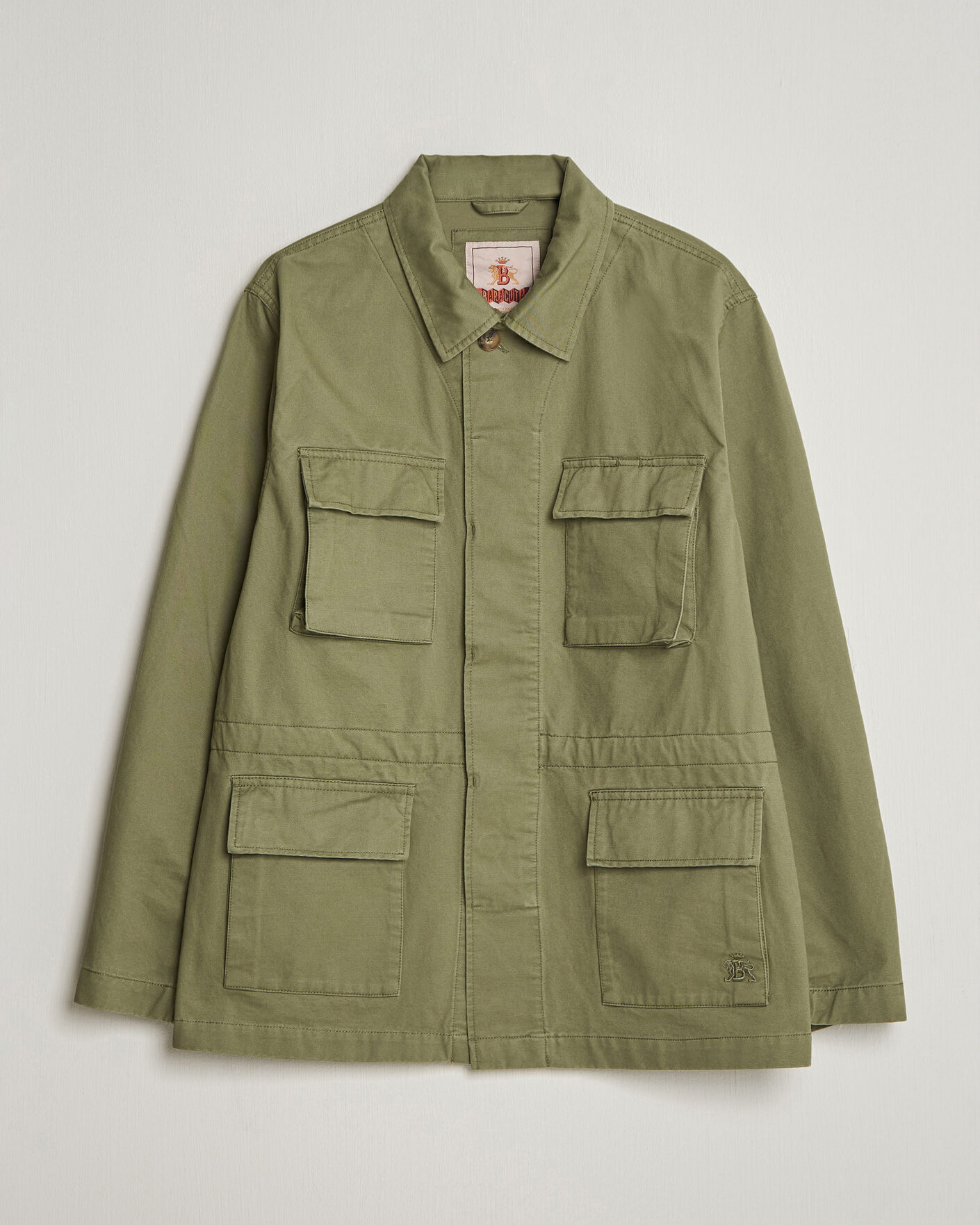 Herre | Jakker | Baracuta | Washed Cotton Twill Field Shacket Lichen Green