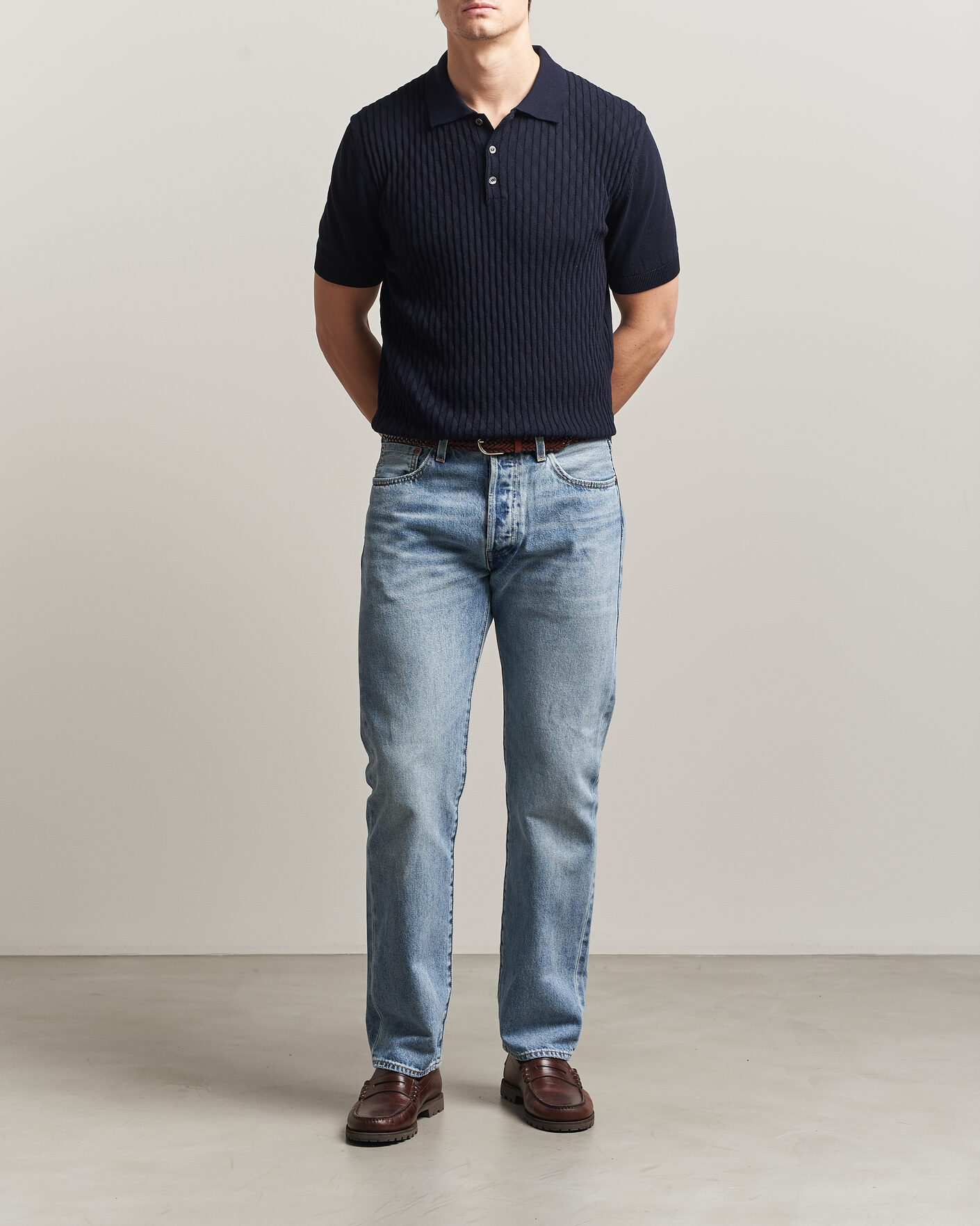 Herre | Pikéer | Baracuta | Pattern Stich Polo Navy