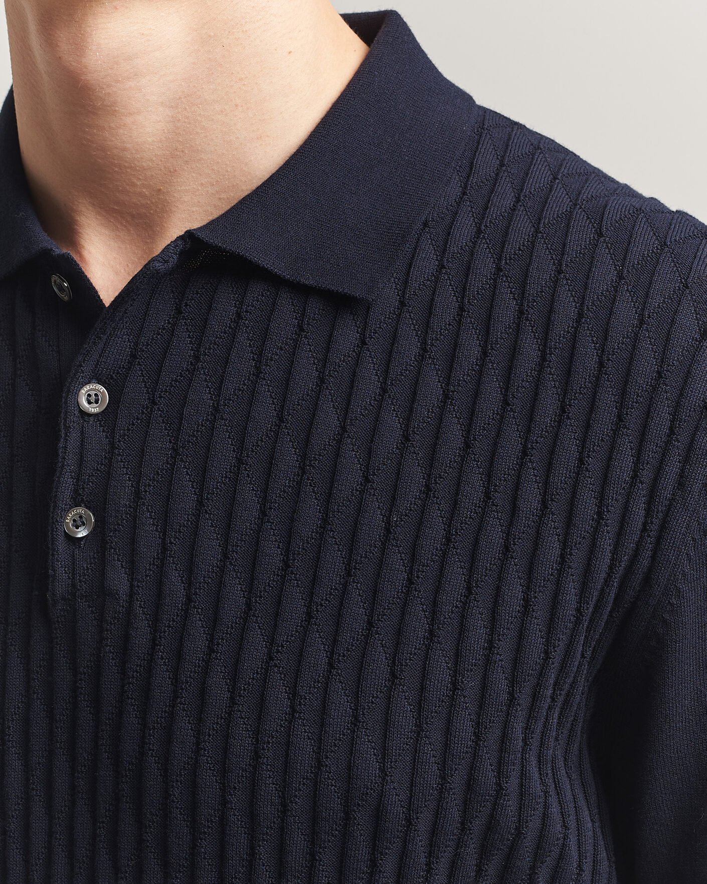 Herre | Pikéer | Baracuta | Pattern Stich Polo Navy