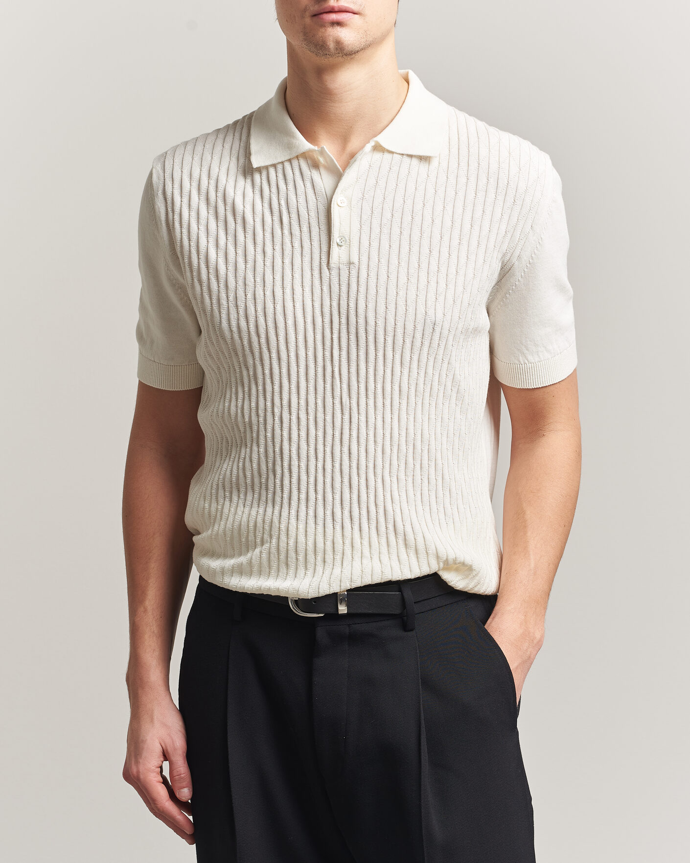 Herre | Pikéer | Baracuta | Pattern Stich Polo Off White