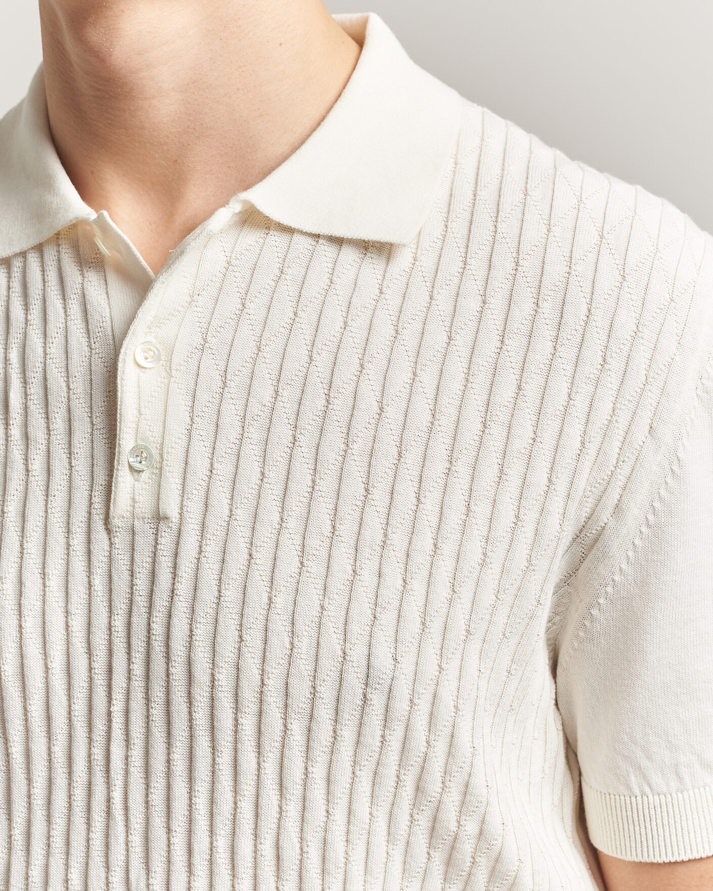 Herre | Pikéer | Baracuta | Pattern Stich Polo Off White