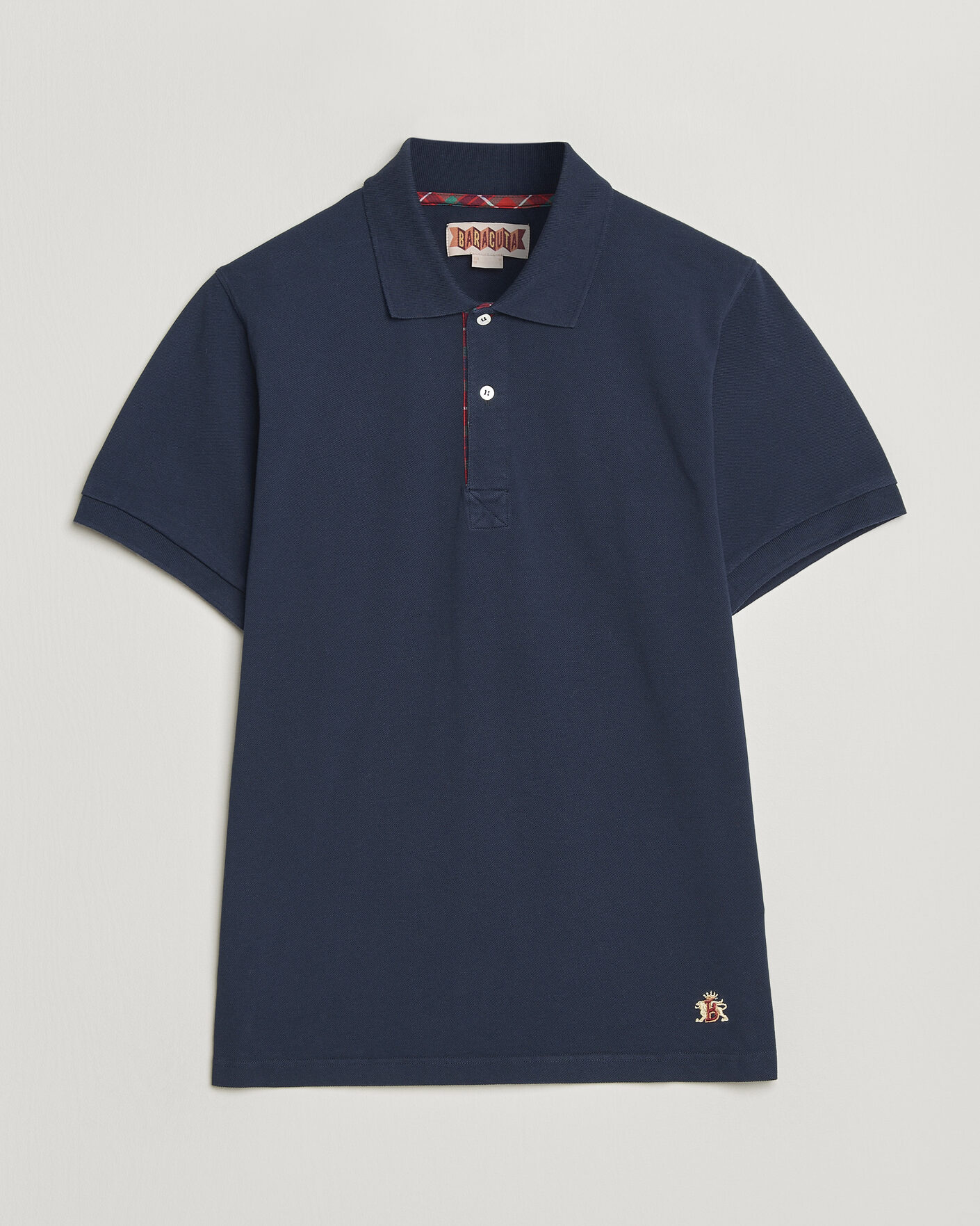 Herre | Pikéer | Baracuta | Tartan Placket Piquet Polo Navy