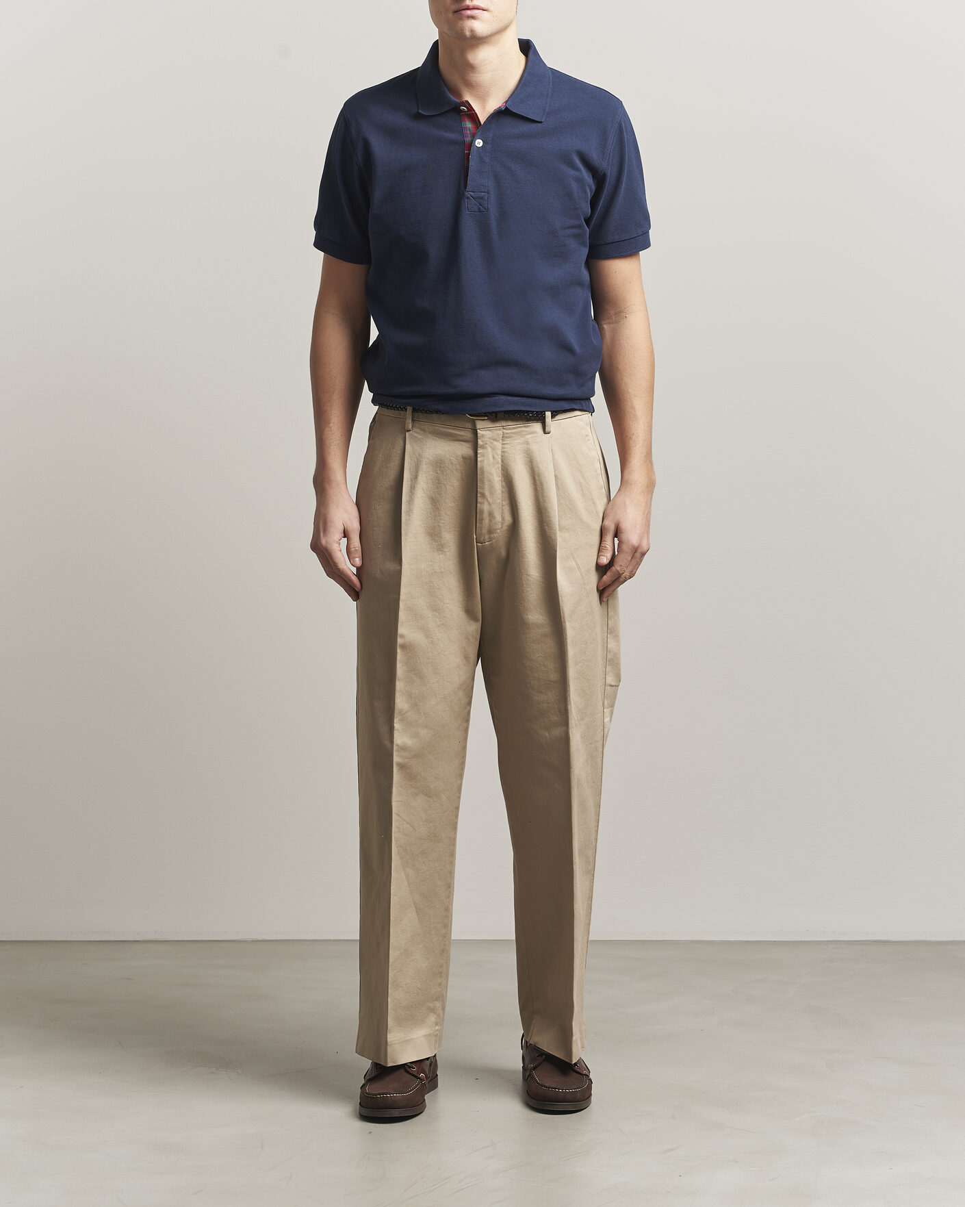 Herre | Pikéer | Baracuta | Tartan Placket Piquet Polo Navy