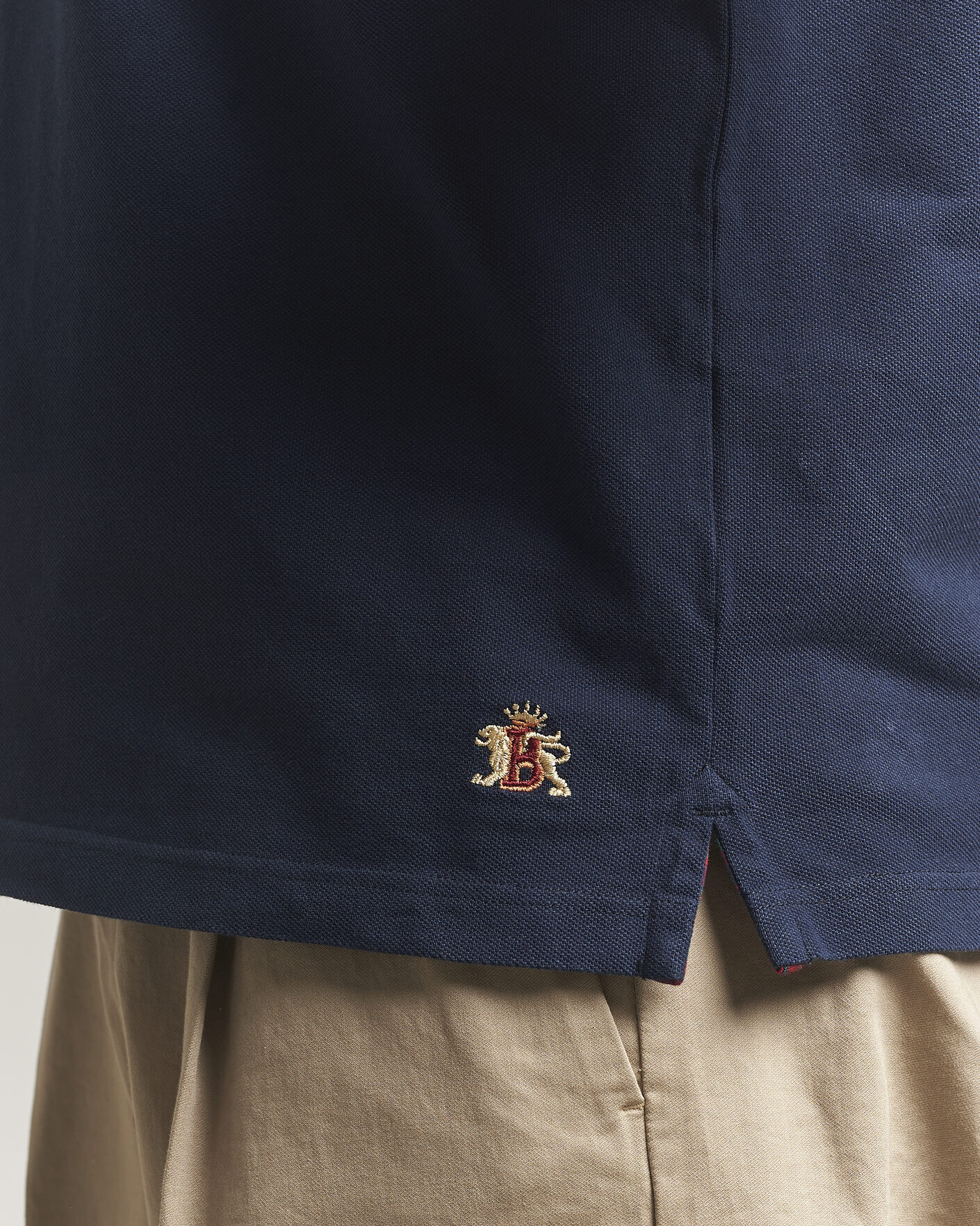 Herre | Pikéer | Baracuta | Tartan Placket Piquet Polo Navy