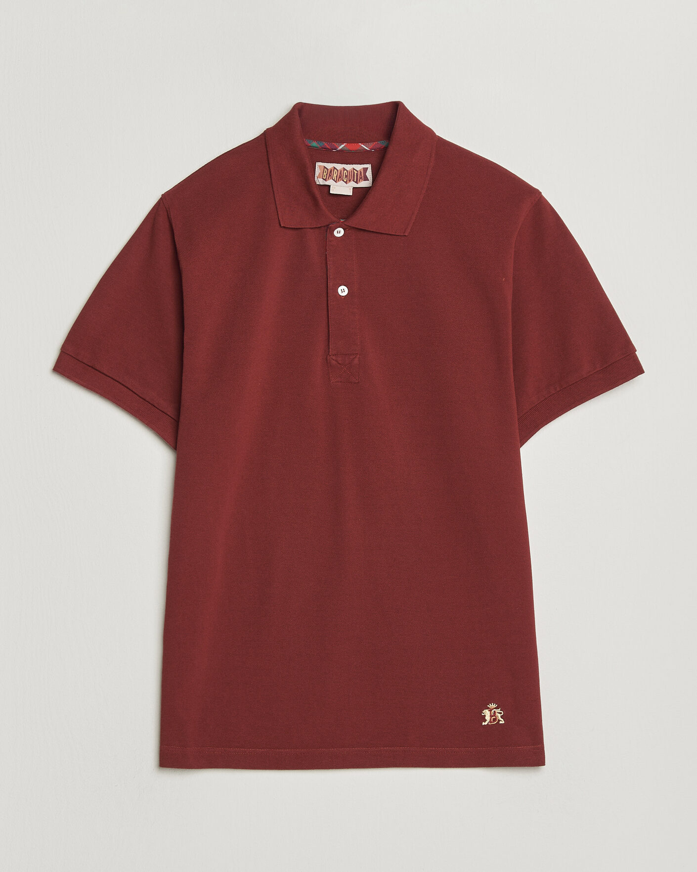 Herre | Pikéer | Baracuta | Tartan Placket Piquet Polo Oxblood