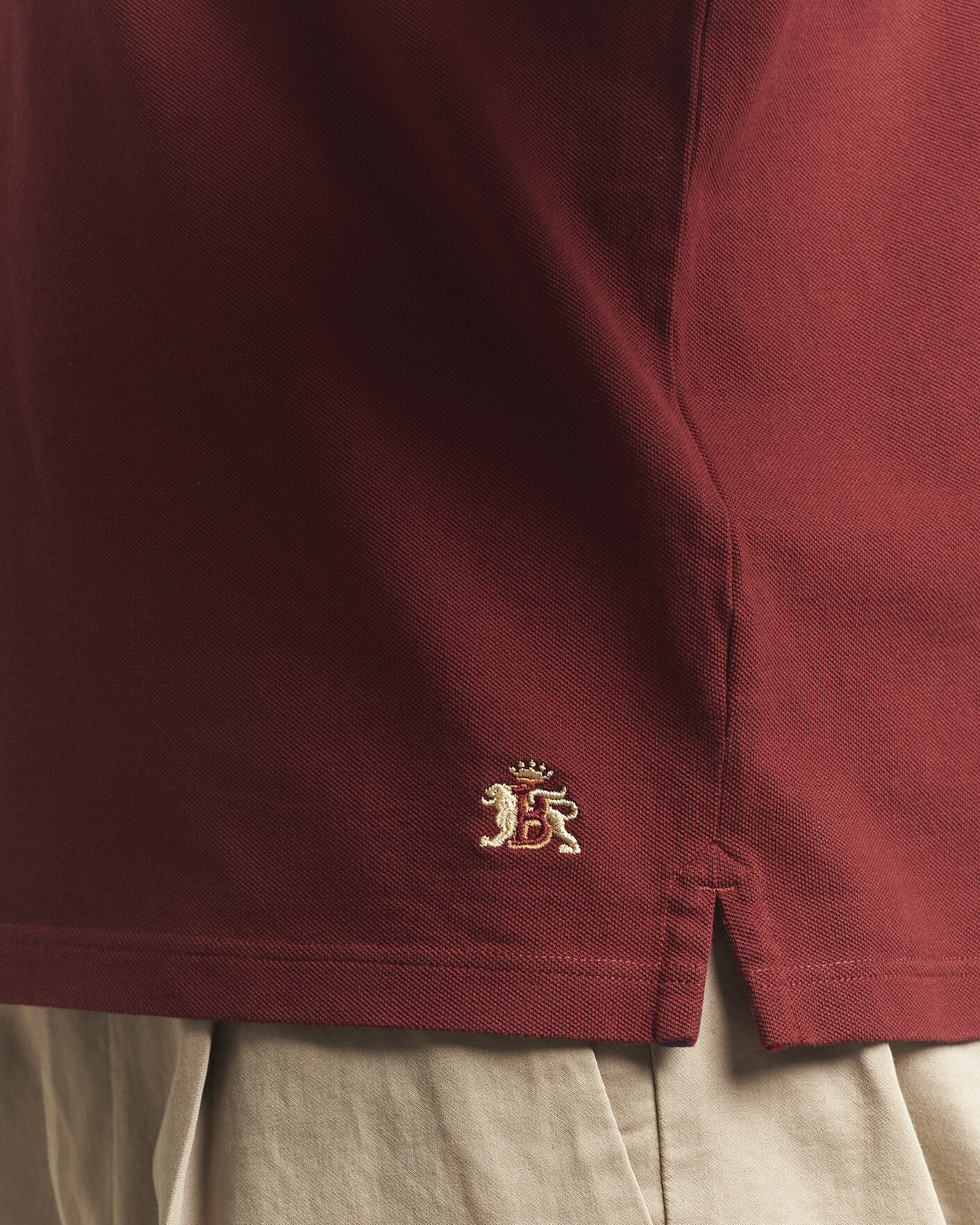 Herre | Pikéer | Baracuta | Tartan Placket Piquet Polo Oxblood