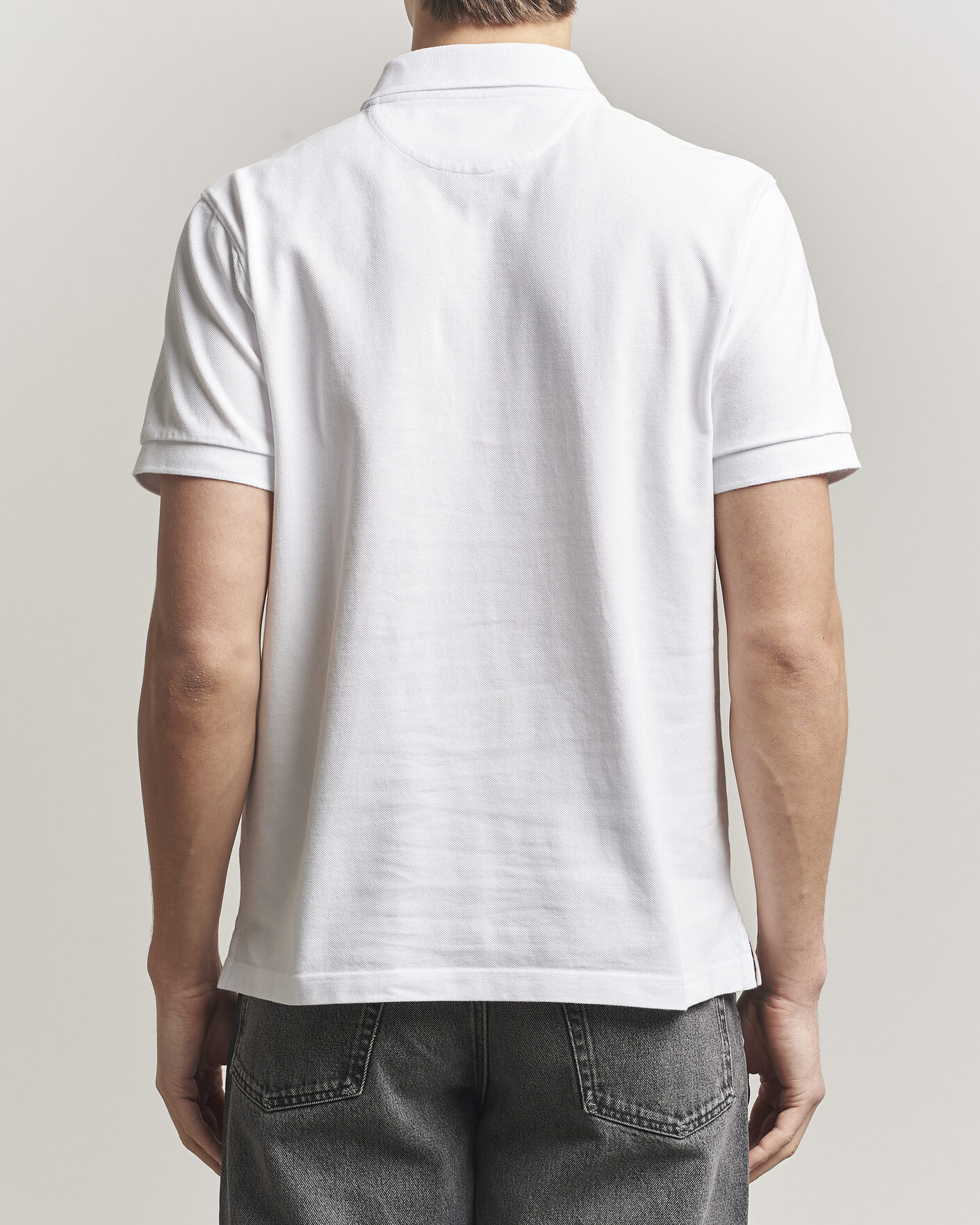 Herre | Pikéer | Baracuta | Tartan Placket Piquet Polo Bone White