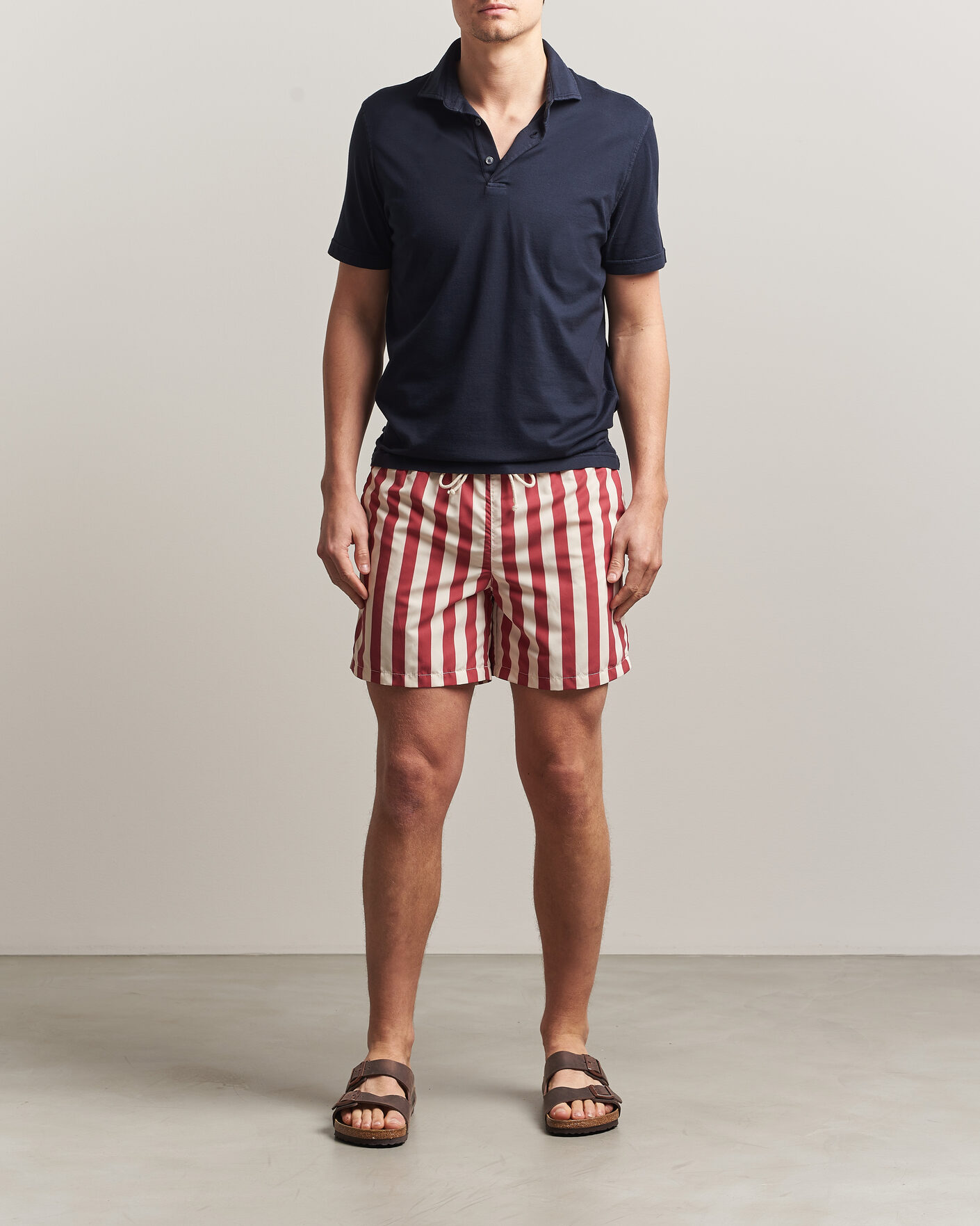 Herre | Badeshorts | Ripa Ripa | Paraggi Striped Swimshorts Red