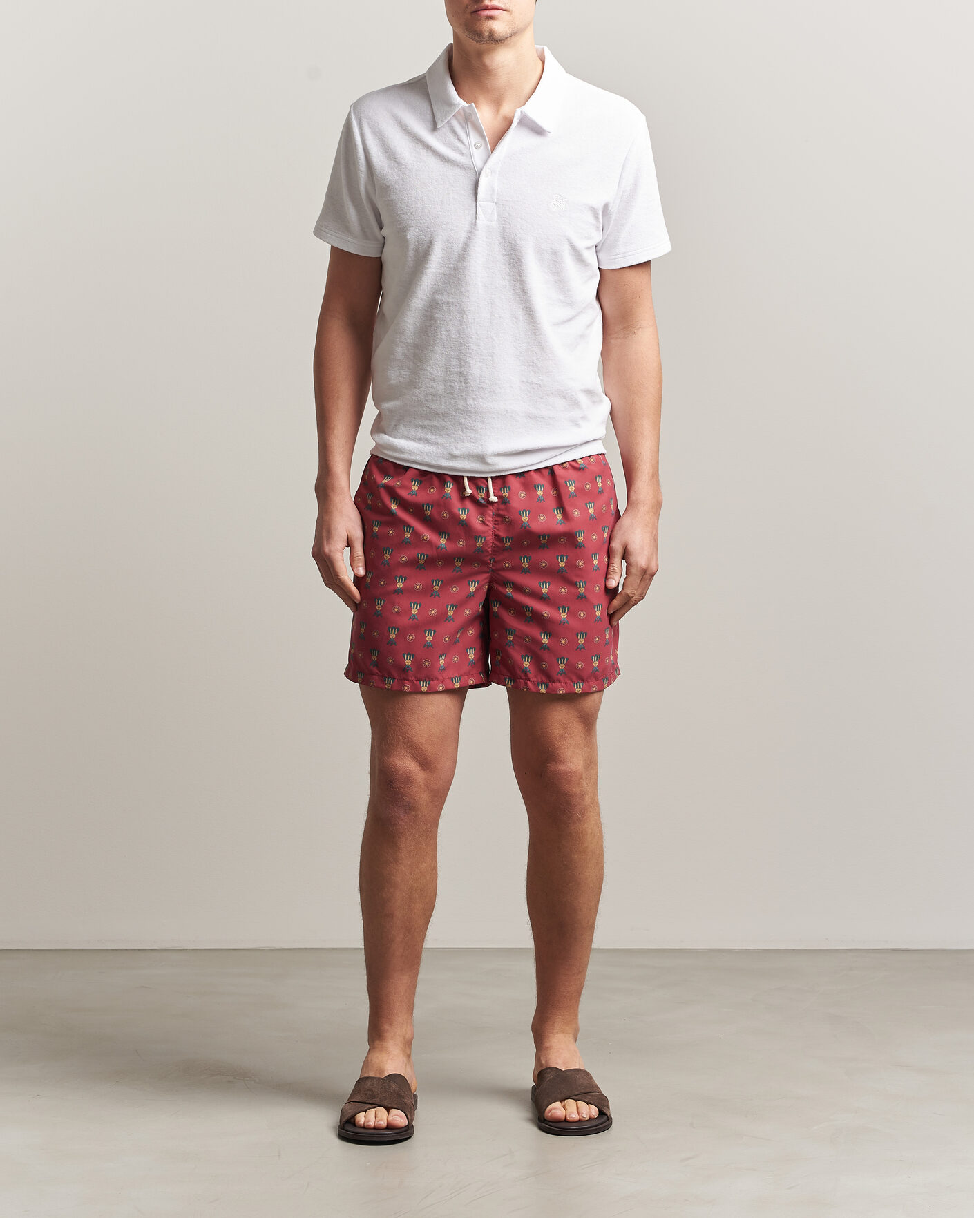 Herre | Badeshorts | Ripa Ripa | Printed Swimshorts Red