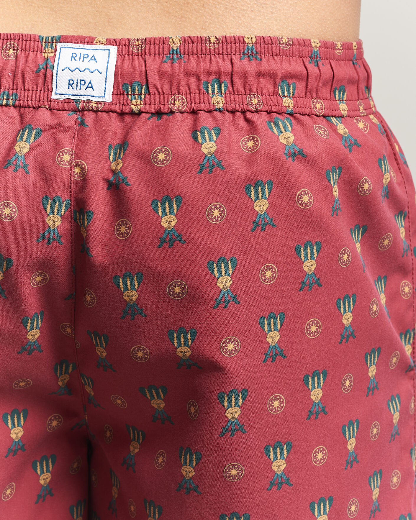 Herre | Badeshorts | Ripa Ripa | Printed Swimshorts Red