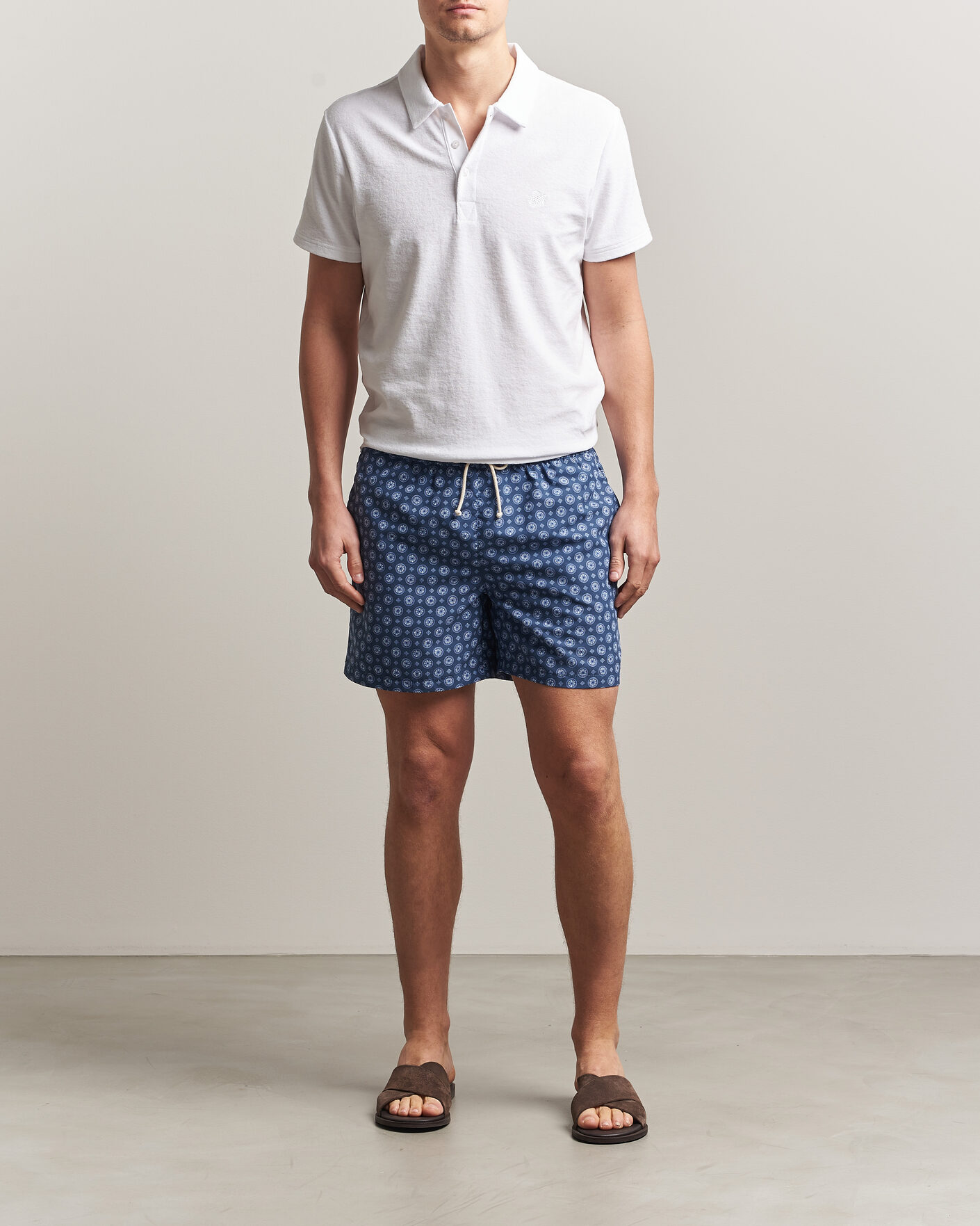 Herre | Badeshorts | Ripa Ripa | Printed Swimshorts Dark Blue