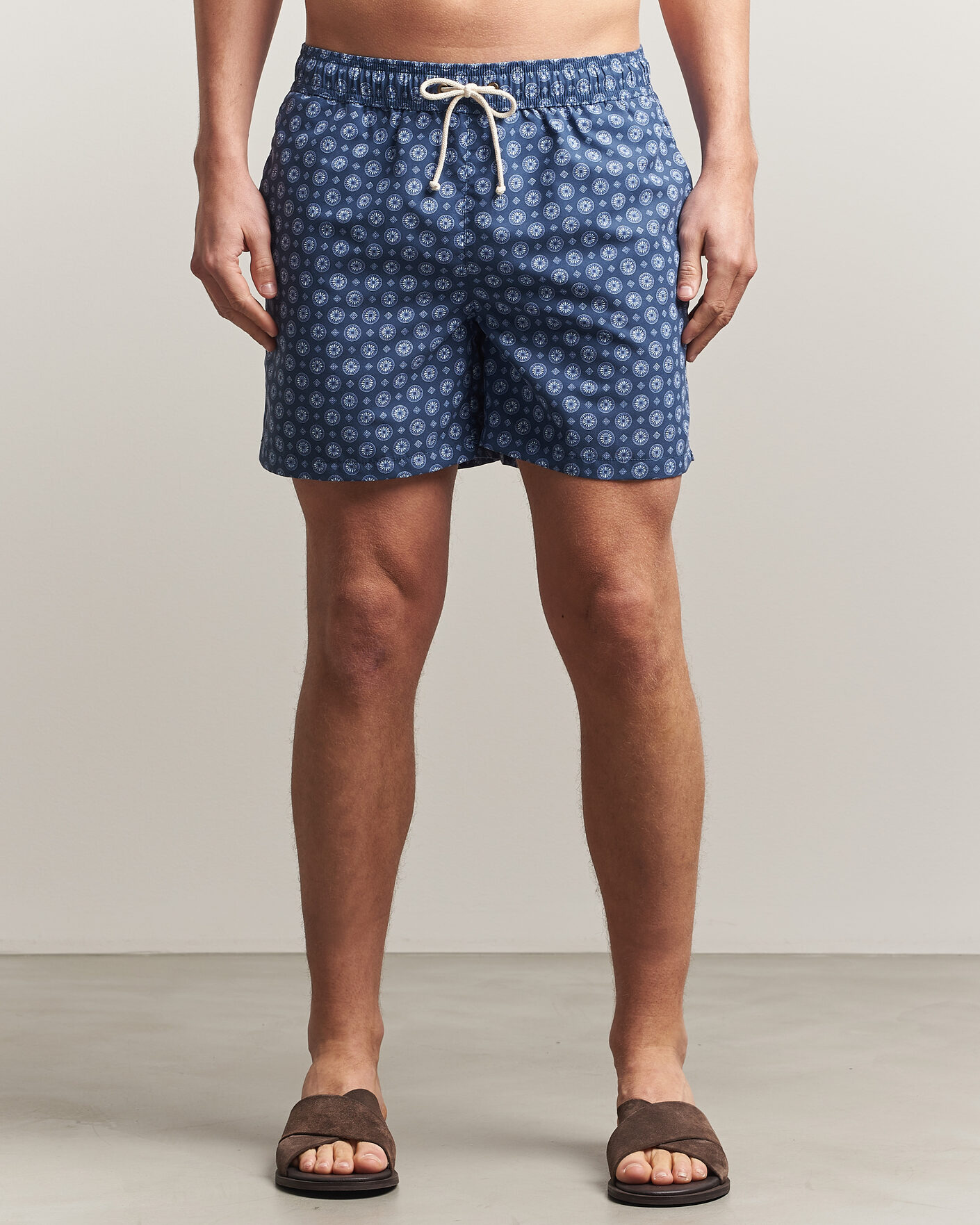 Herre | Badeshorts | Ripa Ripa | Printed Swimshorts Dark Blue