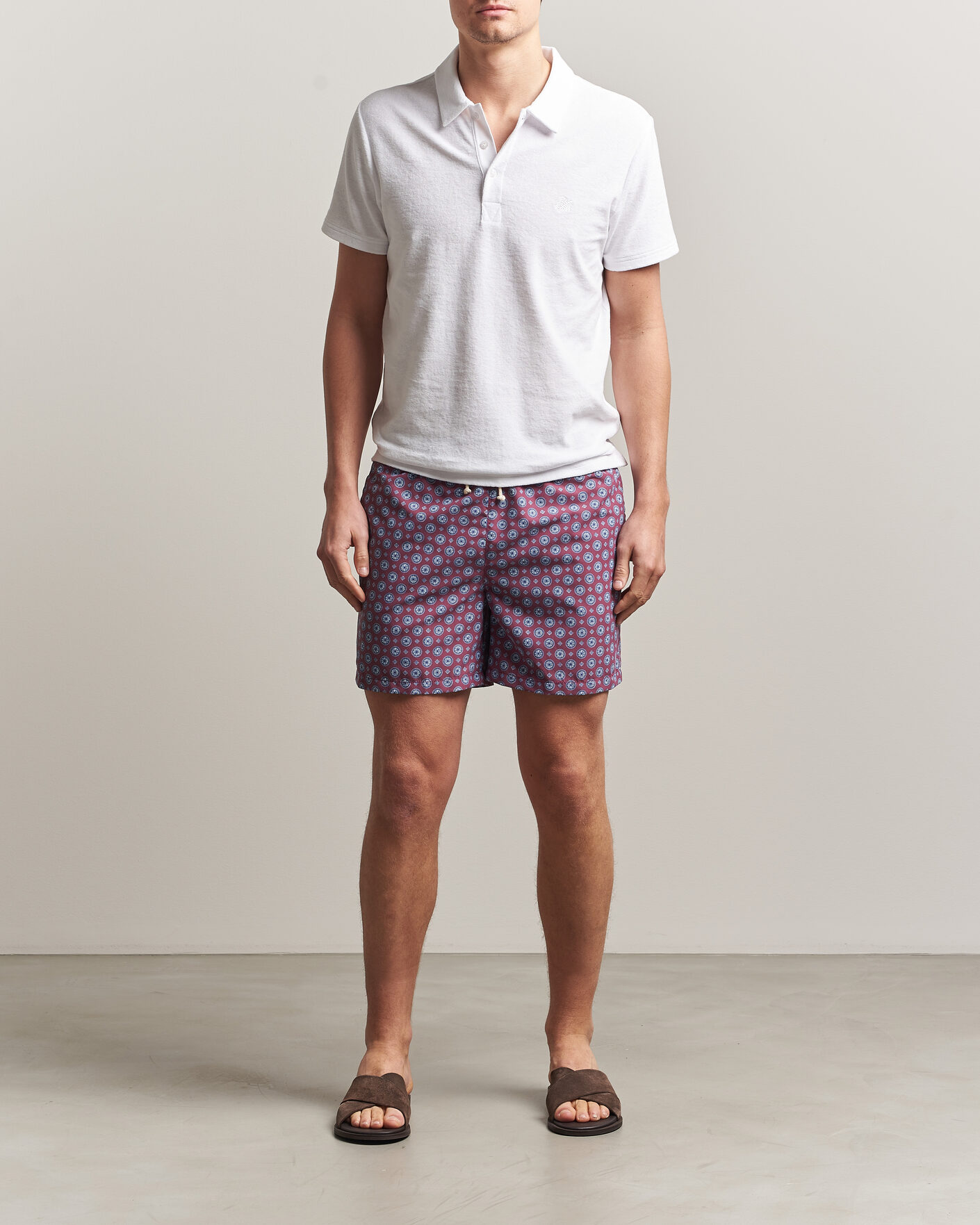 Herre | Badeshorts | Ripa Ripa | Printed Swimshorts Bordeaux