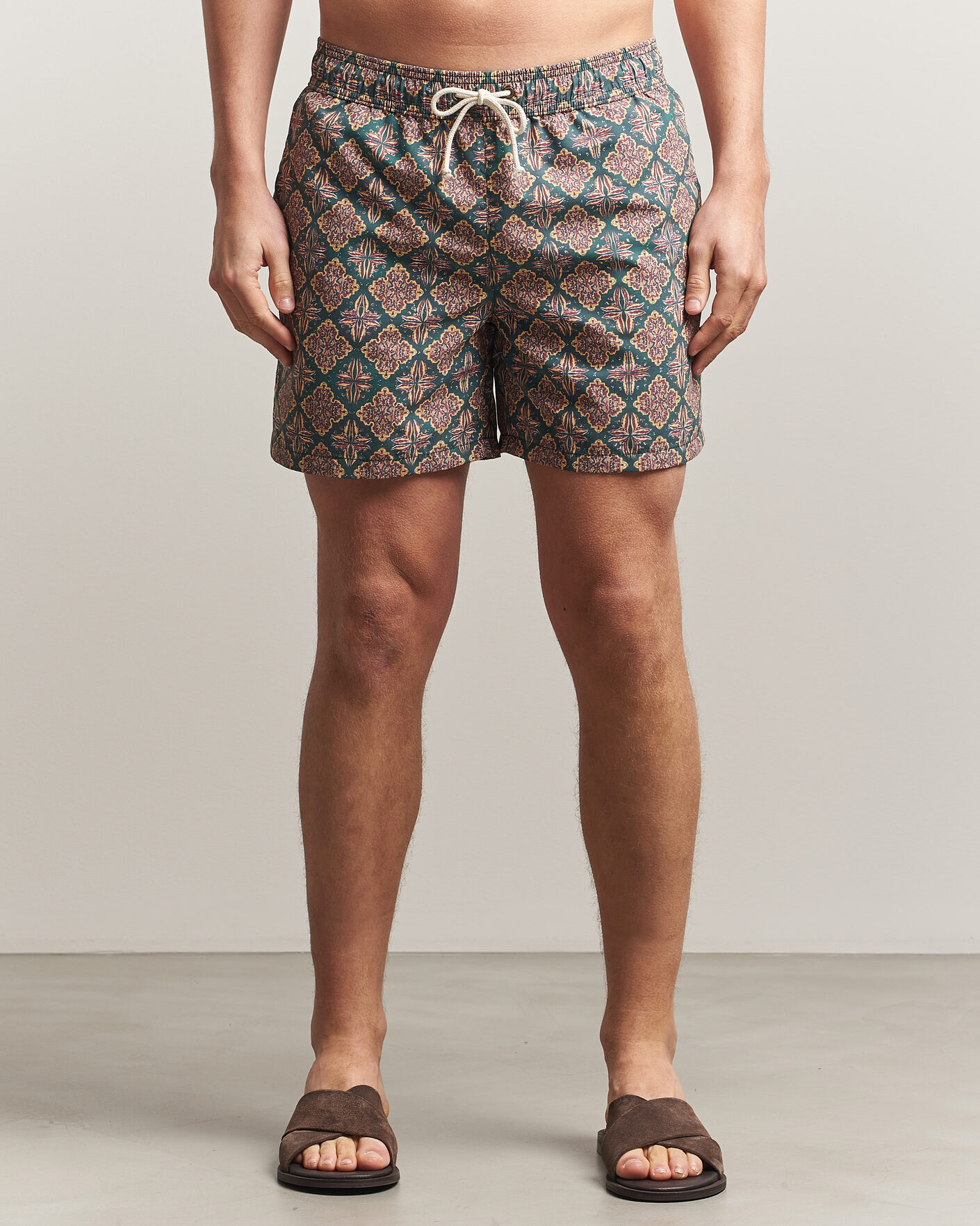 Herre | Badeshorts | Ripa Ripa | Printed Swimshorts Green/Red