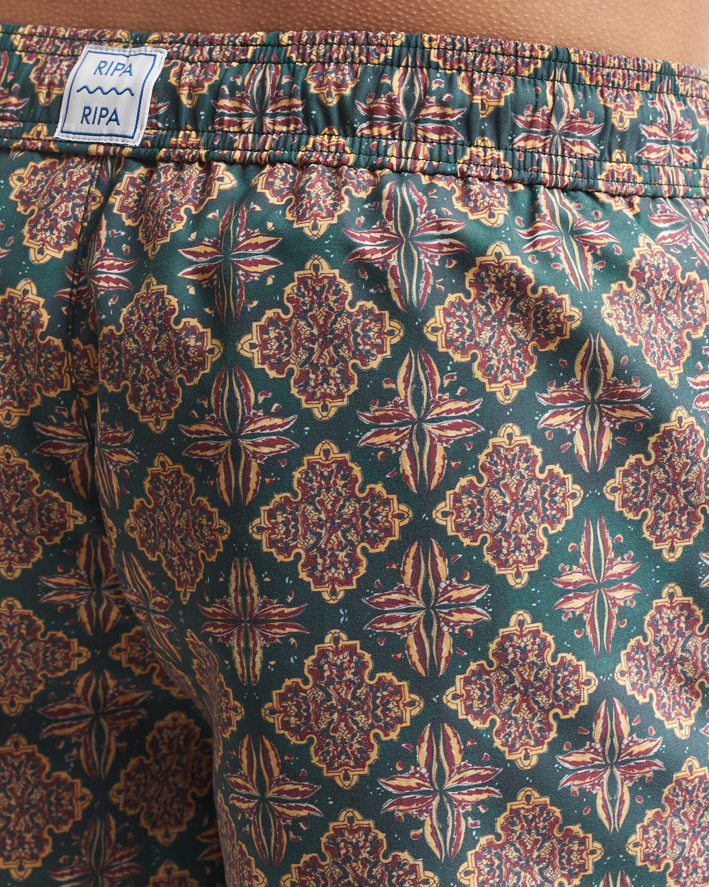 Herre | Badeshorts | Ripa Ripa | Printed Swimshorts Green/Red