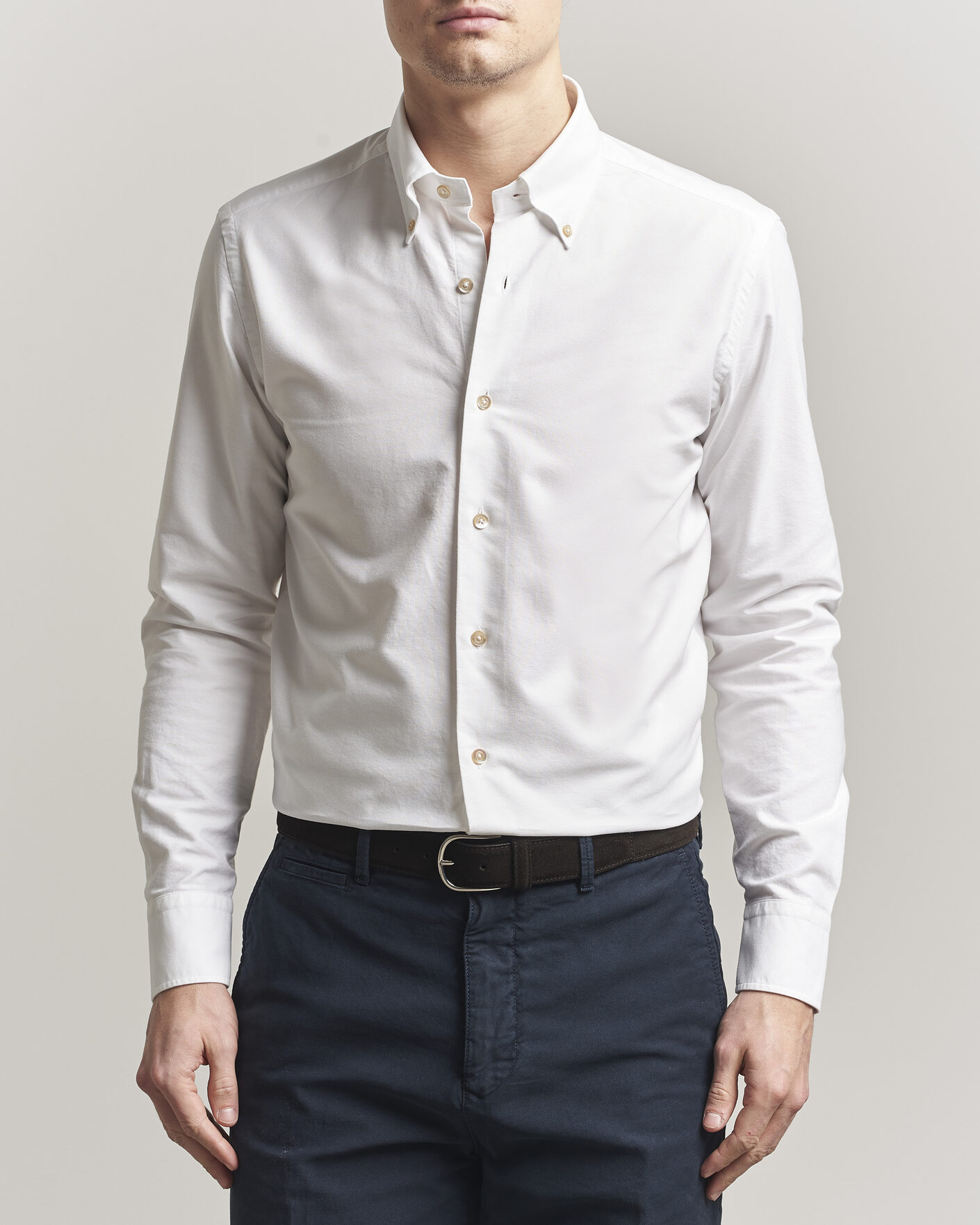 Herre | Skjorter | Grigio | Oxford Button Down Shirt White