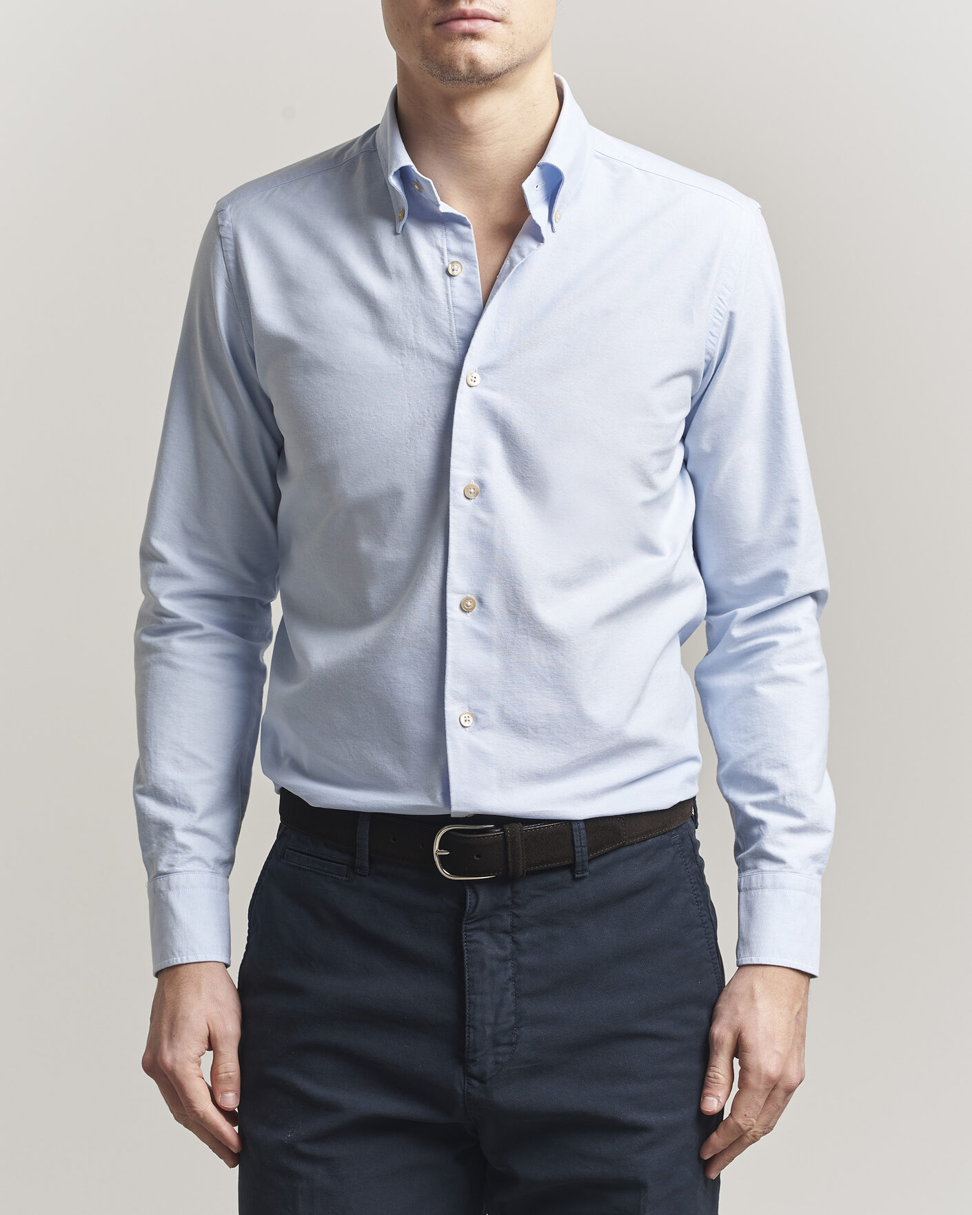 Herre | Skjorter | Grigio | Oxford Button Down Shirt Light Blue