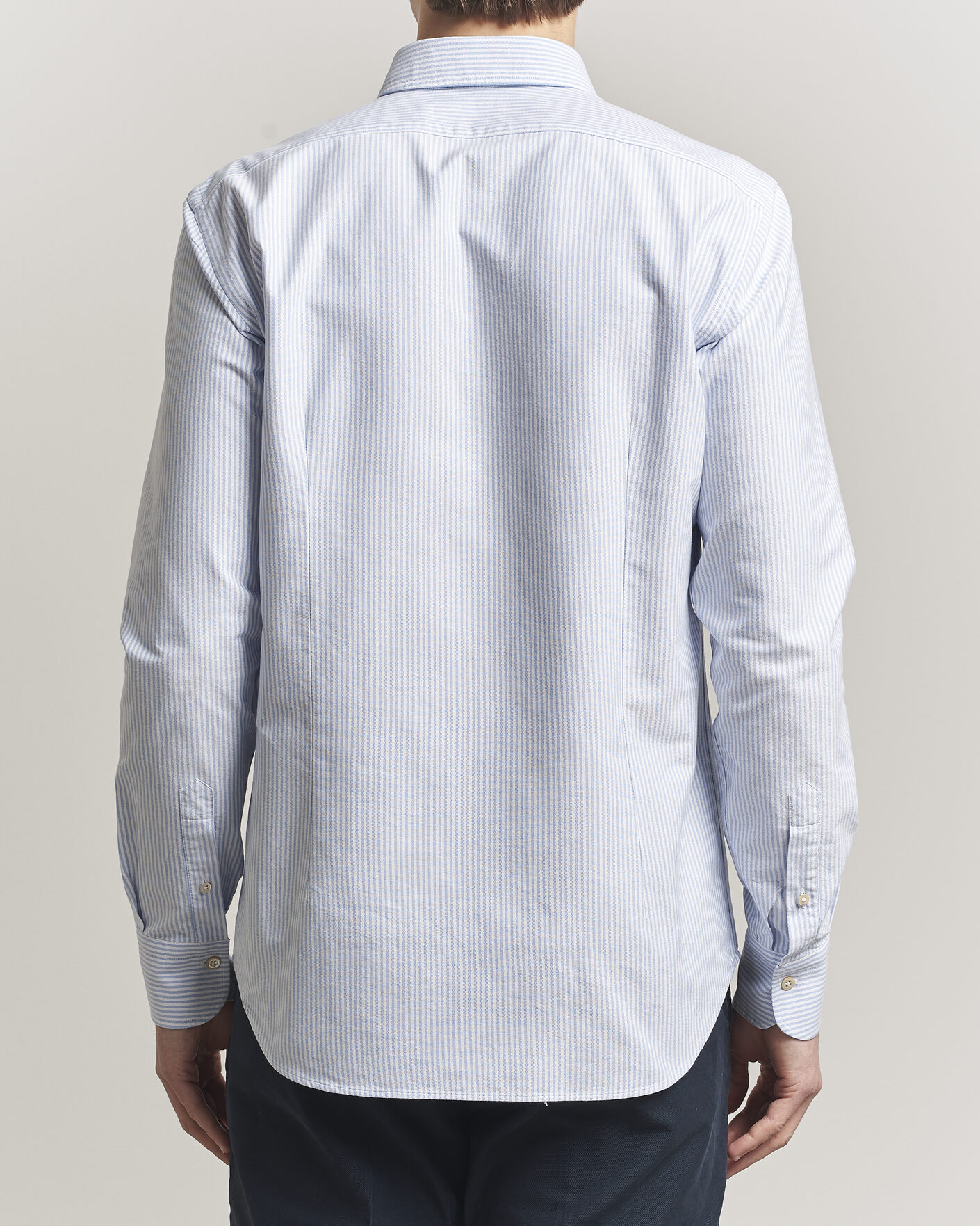 Herre | Skjorter | Grigio | Oxford Button Down Shirt Light Blue Stripe