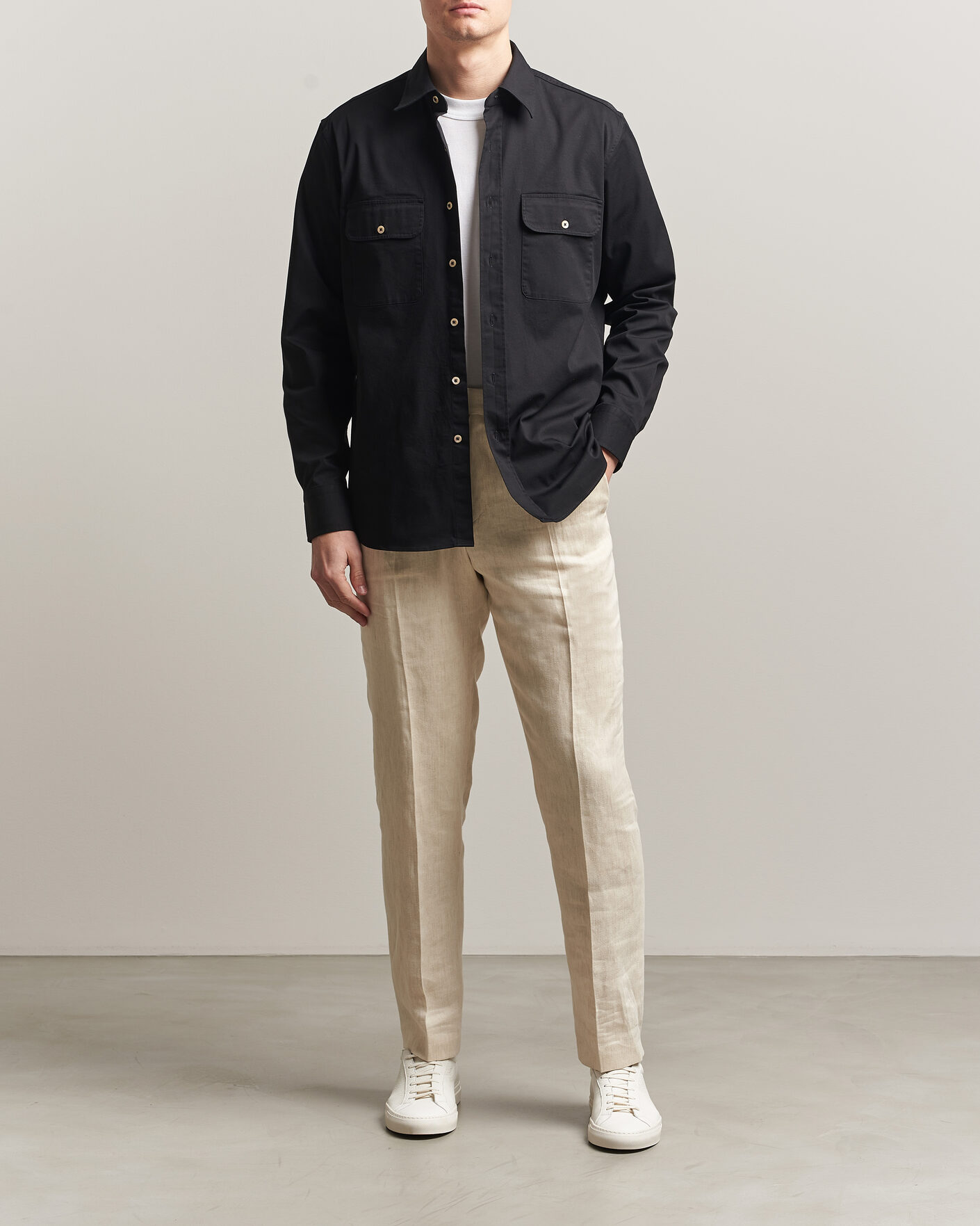 Herre | Skjorter | Grigio | Illinois Cotton Overshirt Black