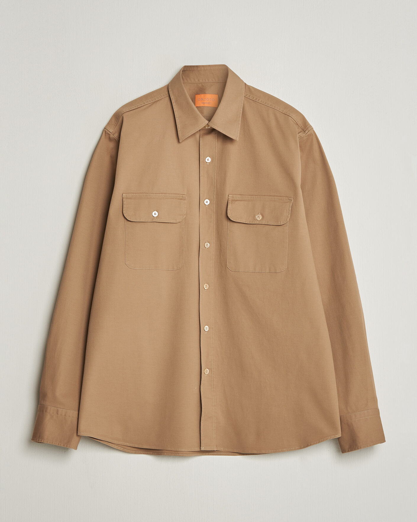 Herre | Skjorter | Grigio | Illinois Cotton Overshirt Khaki