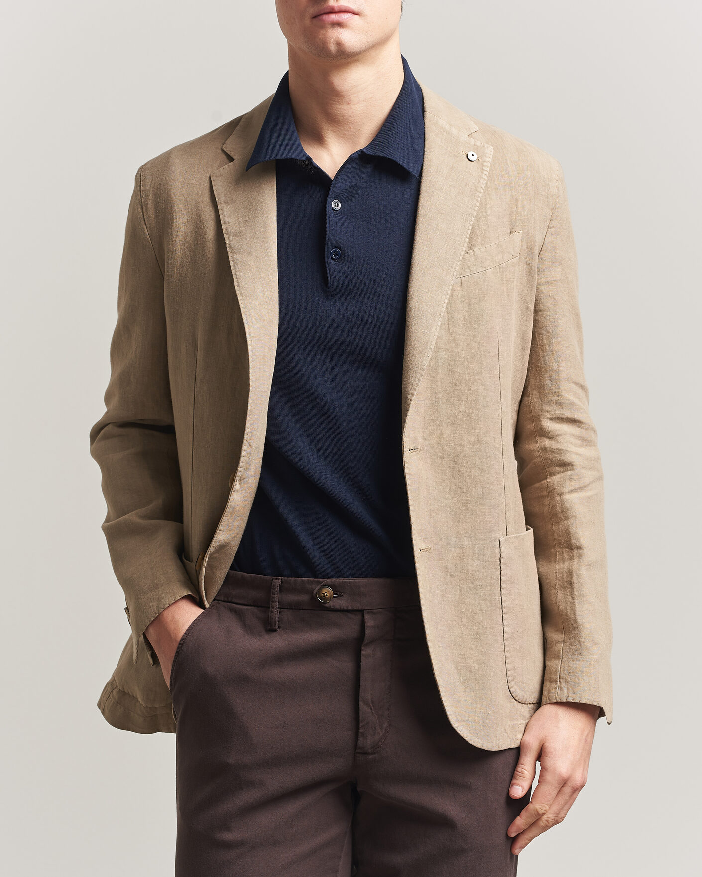 Herre | Dressjakker | L.B.M. 1911 | Jack Regular Fit Linen Blazer Taupe