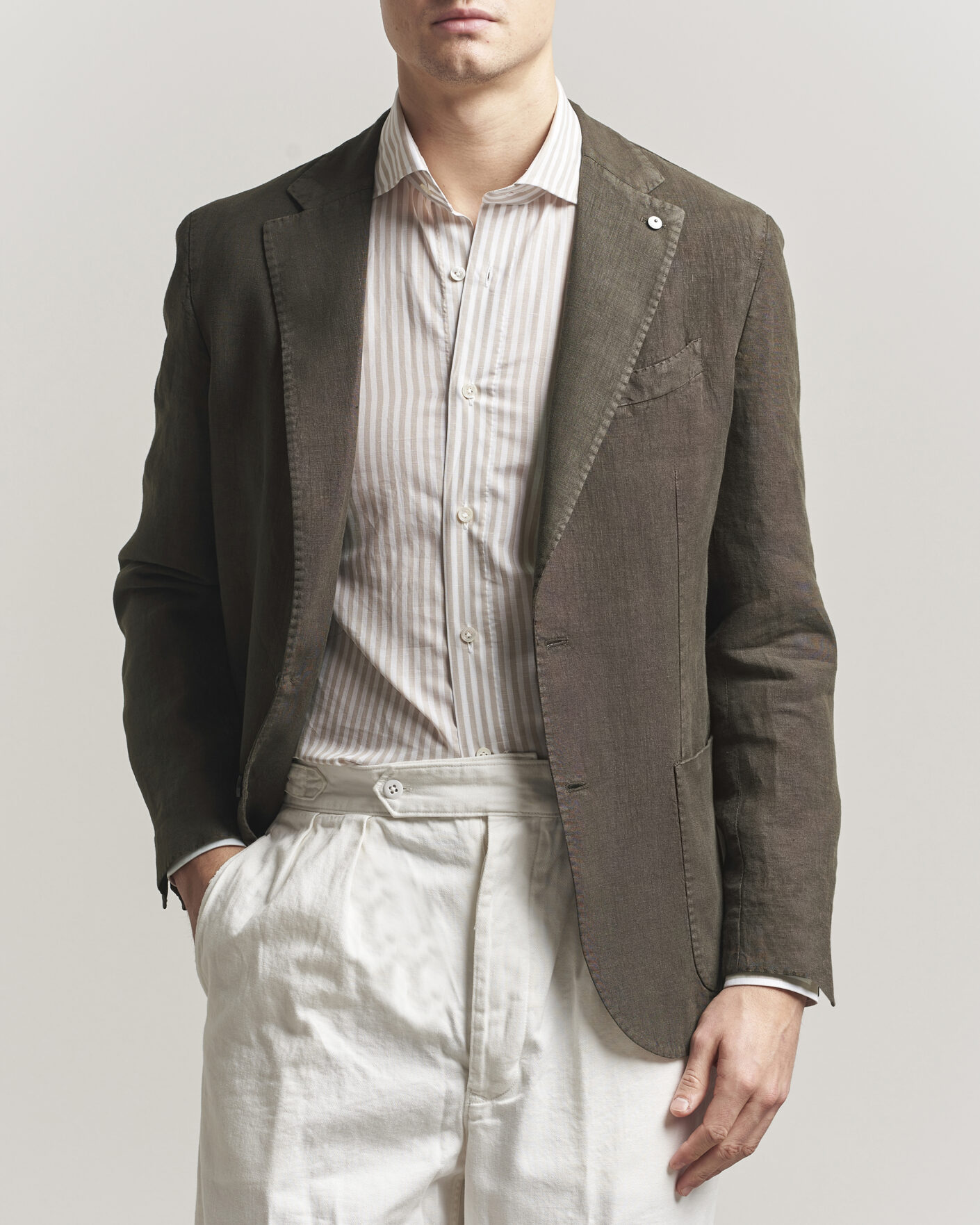 Herre | Dressjakker | L.B.M. 1911 | Jack Regular Fit Linen Blazer Brown