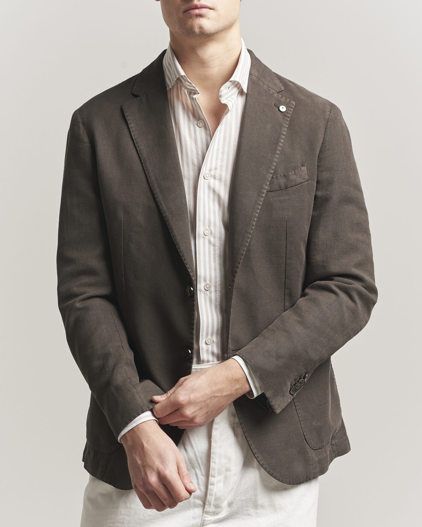 Herre | Dressjakker | L.B.M. 1911 | Jack Regular Fit Structured Cotton Blazer Brown