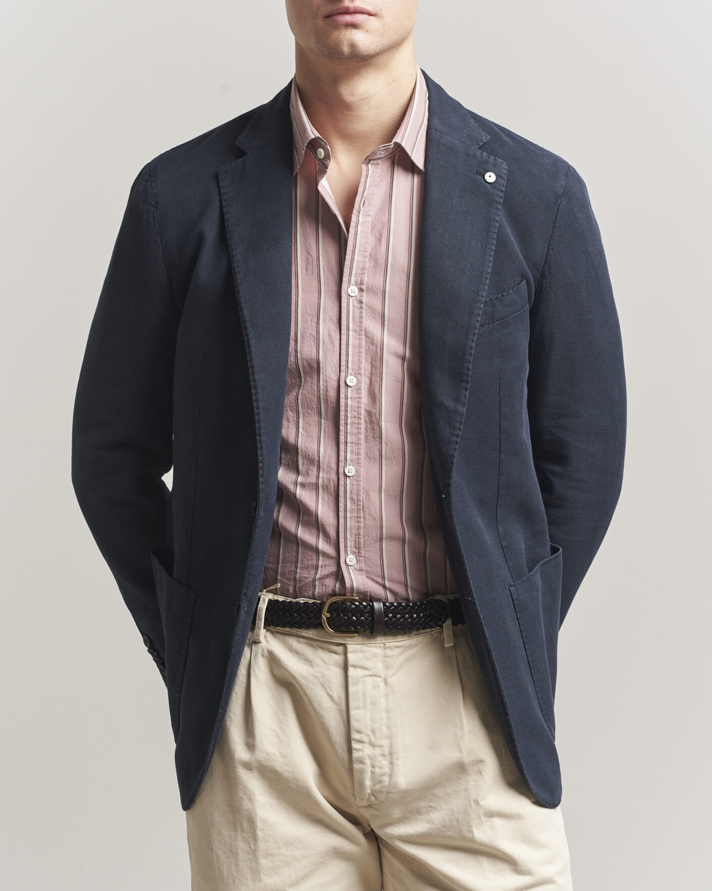 Herre | Dressjakker | L.B.M. 1911 | Jack Regular Fit Structured Cotton Blazer Navy