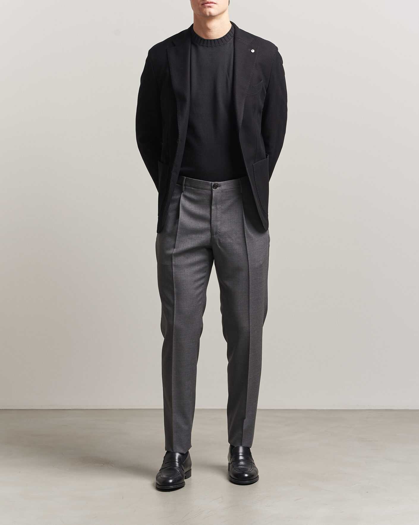 Herre | Dressjakker | L.B.M. 1911 | Jack Herringbone Cotton Blazer Black