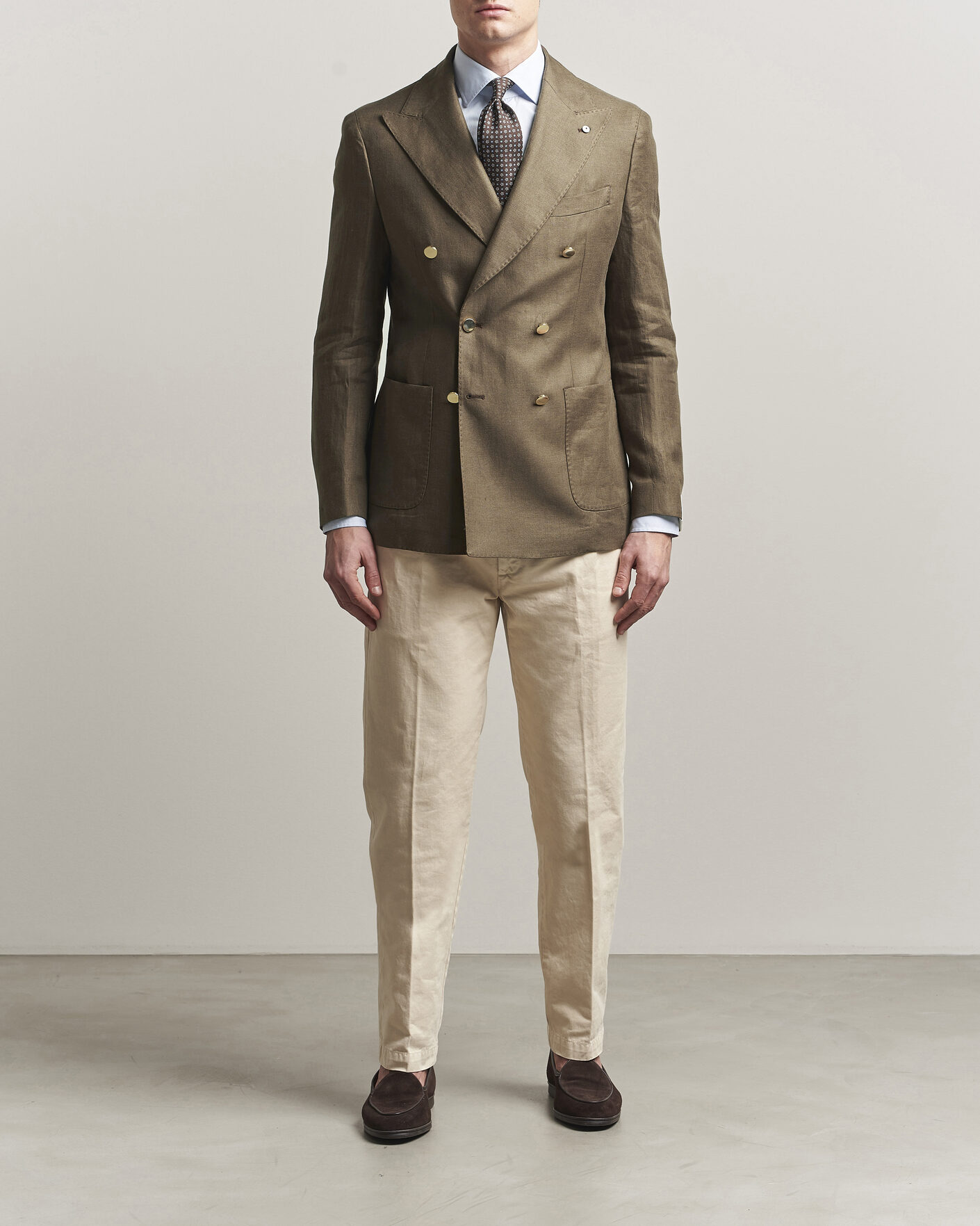 Herre | Dressjakker | L.B.M. 1911 | Tom Regular DB Linen Blazer Olive